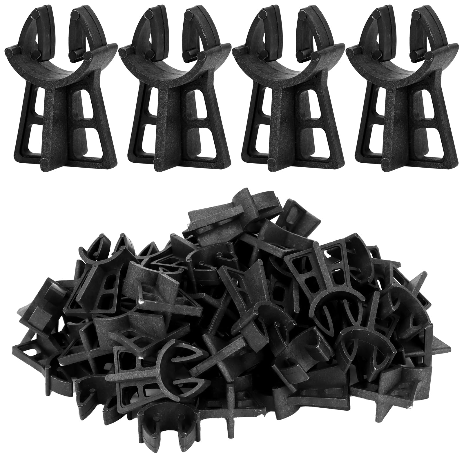 100 Pack Snap Rebar Chairs Plastic Heavy Duty Spacer Fits Bar Sizes 3-5 Plastic Rebar Concrete Stand, Heavy Duty Solid Construction Anti Rust