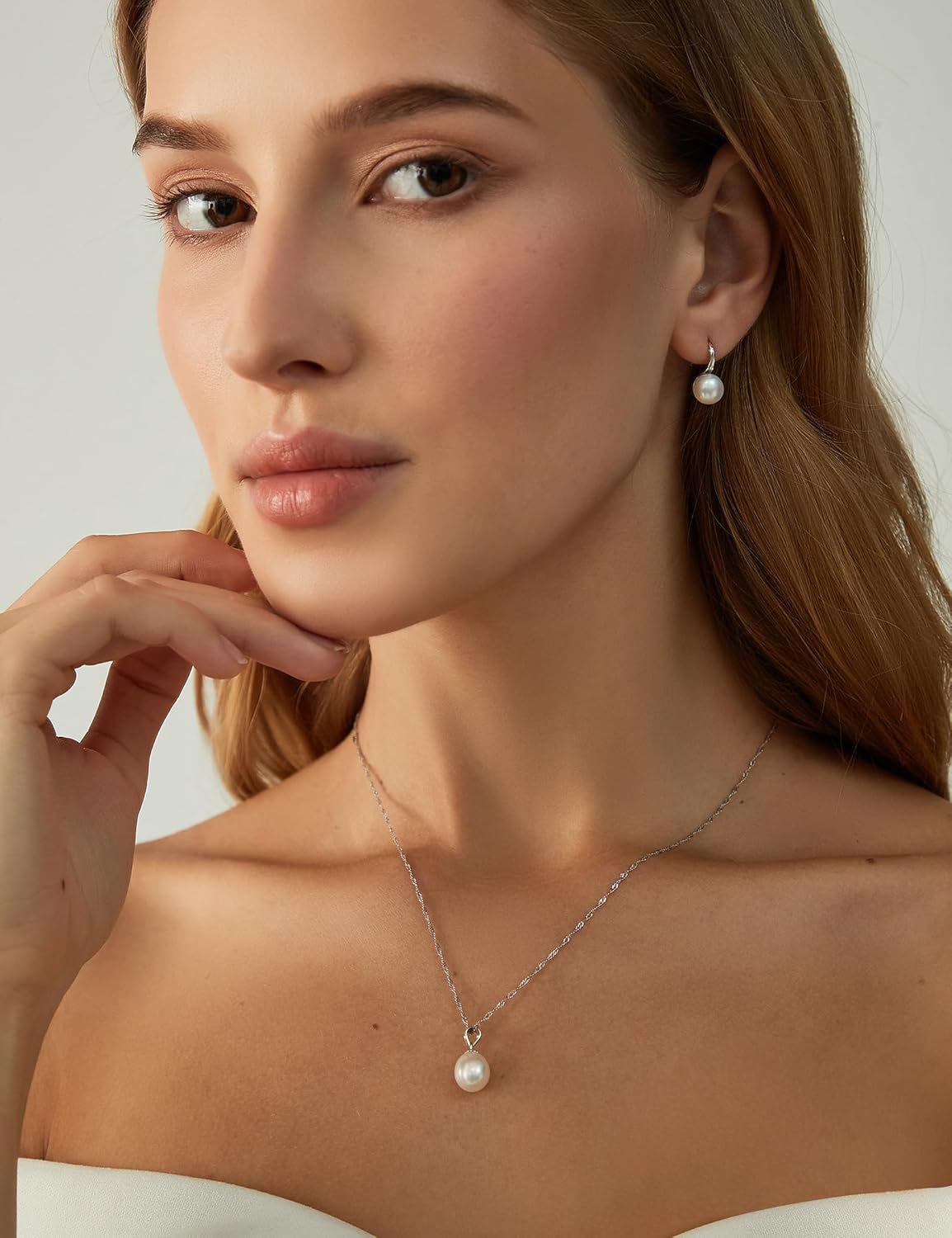 EAMTI Pearl Necklaces for Women Trendy 925 Sterling Silver Freshwater Cultured Single Pearl Necklace Dainty Pendant Necklace - Image 6