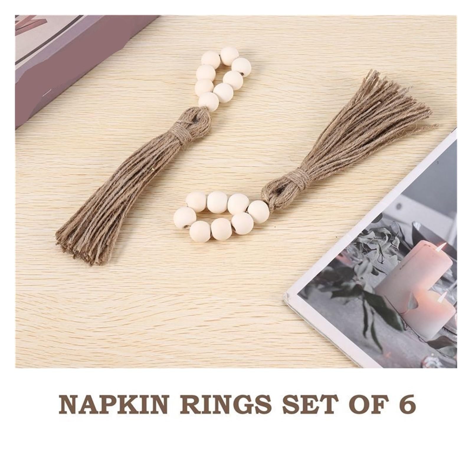 Anelli in Legno per Tovaglioli Set di 6 portatovaglioli in legno | Accessori for decorazioni for feste di matrimonio Portatovaglioli