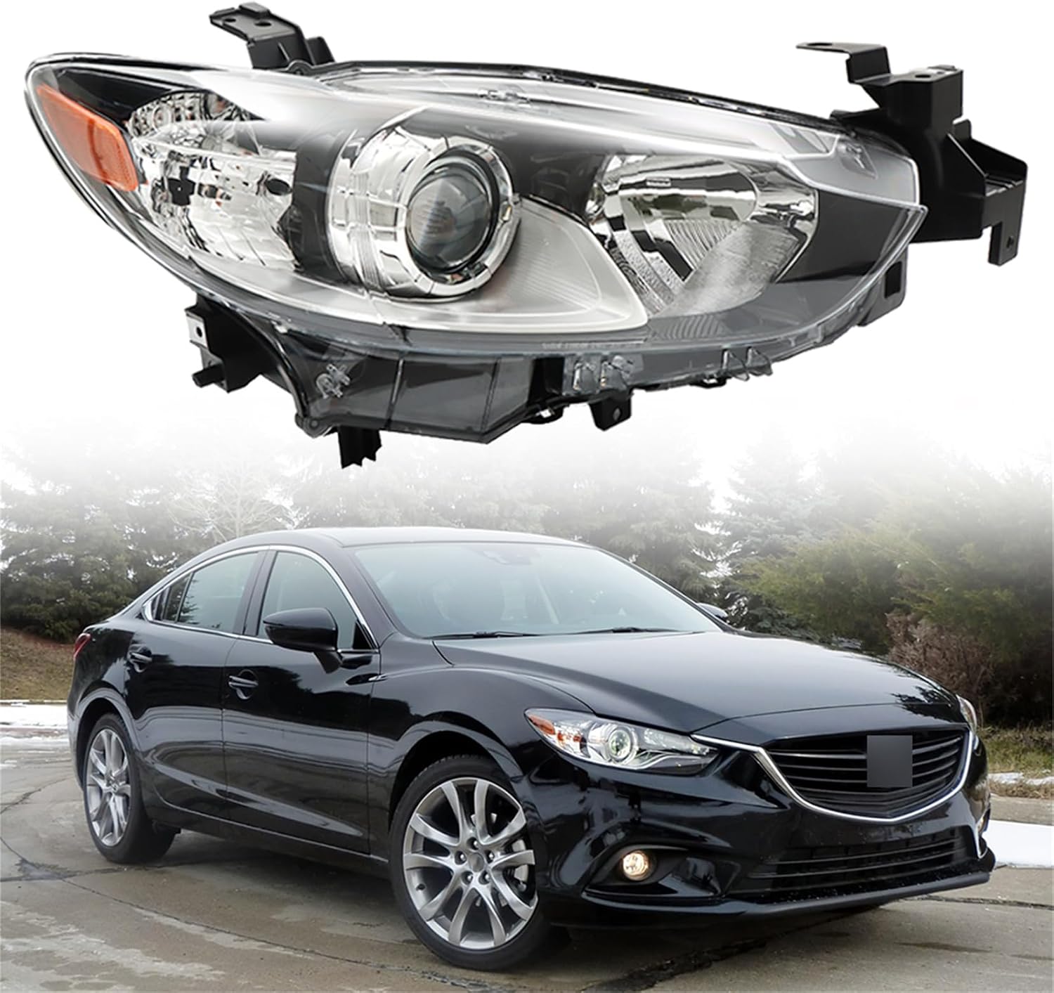 1 Pack Headlight Assembly Right Side Replacement for 2014-2017 Mazda 6 Headlamp MA2519160 GMP2510K0