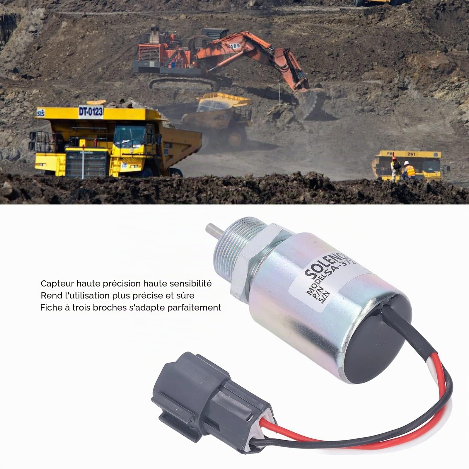 Électrovanne D'arrêt de Carburant SA 3725 12 30A87-00040 30A87-20402 Solénoïde D'arrêt en Acier Inoxydable pour L3E S3L S4L L3P