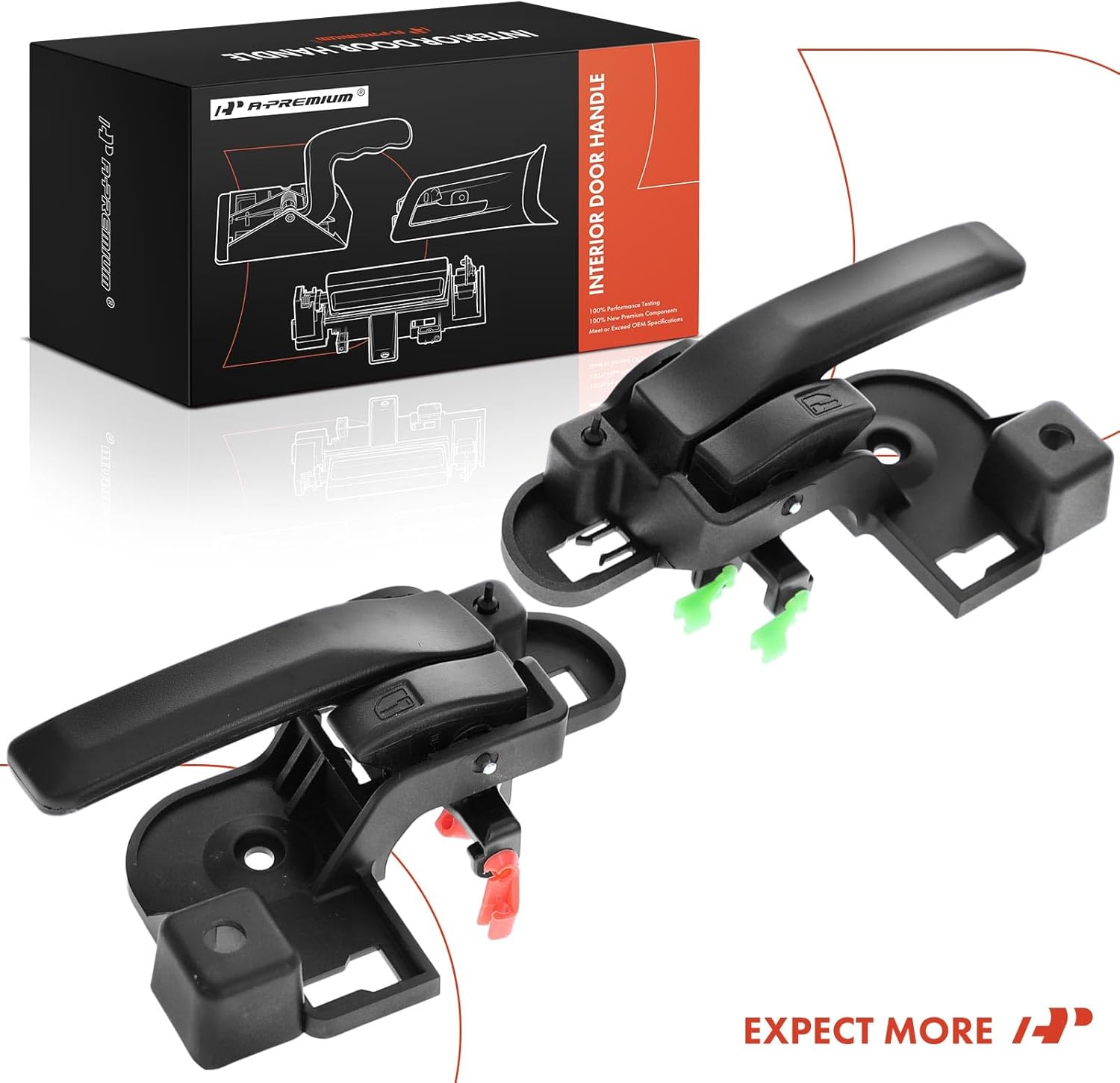 A-Premium Inside Interior Door Handles Compatible with Jeep JK Series Wrangler 2011-2016, Textured Black, 2-PC Set, Front or Rear Driver and Passenger Side