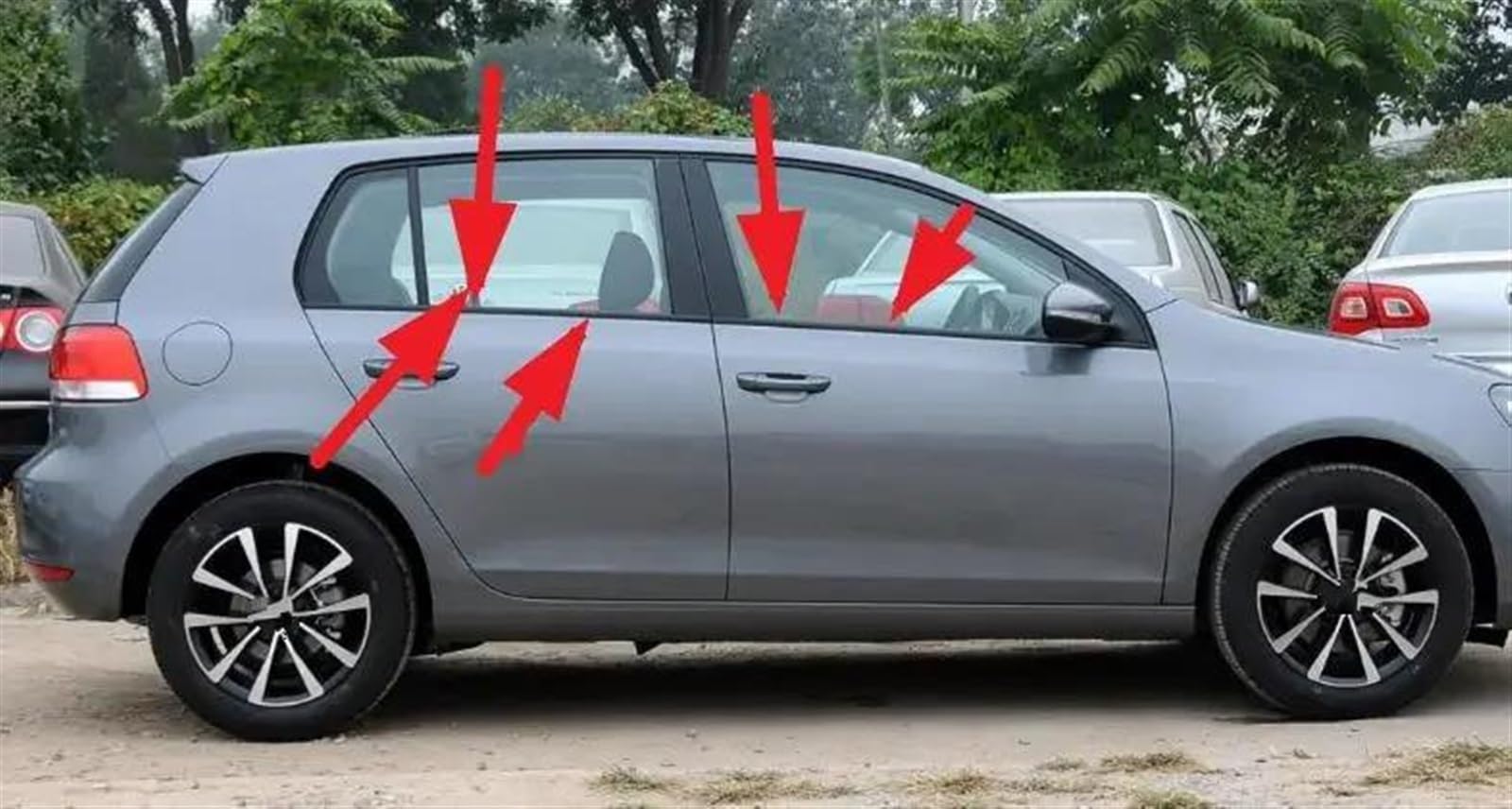 FUNFOB Fenster- und Türdichtungen Autos 4 Stück Außenfenstergummi Für VW Für Golf 6 MK6 Für GTI R GTD Standard 2008–2013 Dichtungsdichtung Autotür Türdichtung