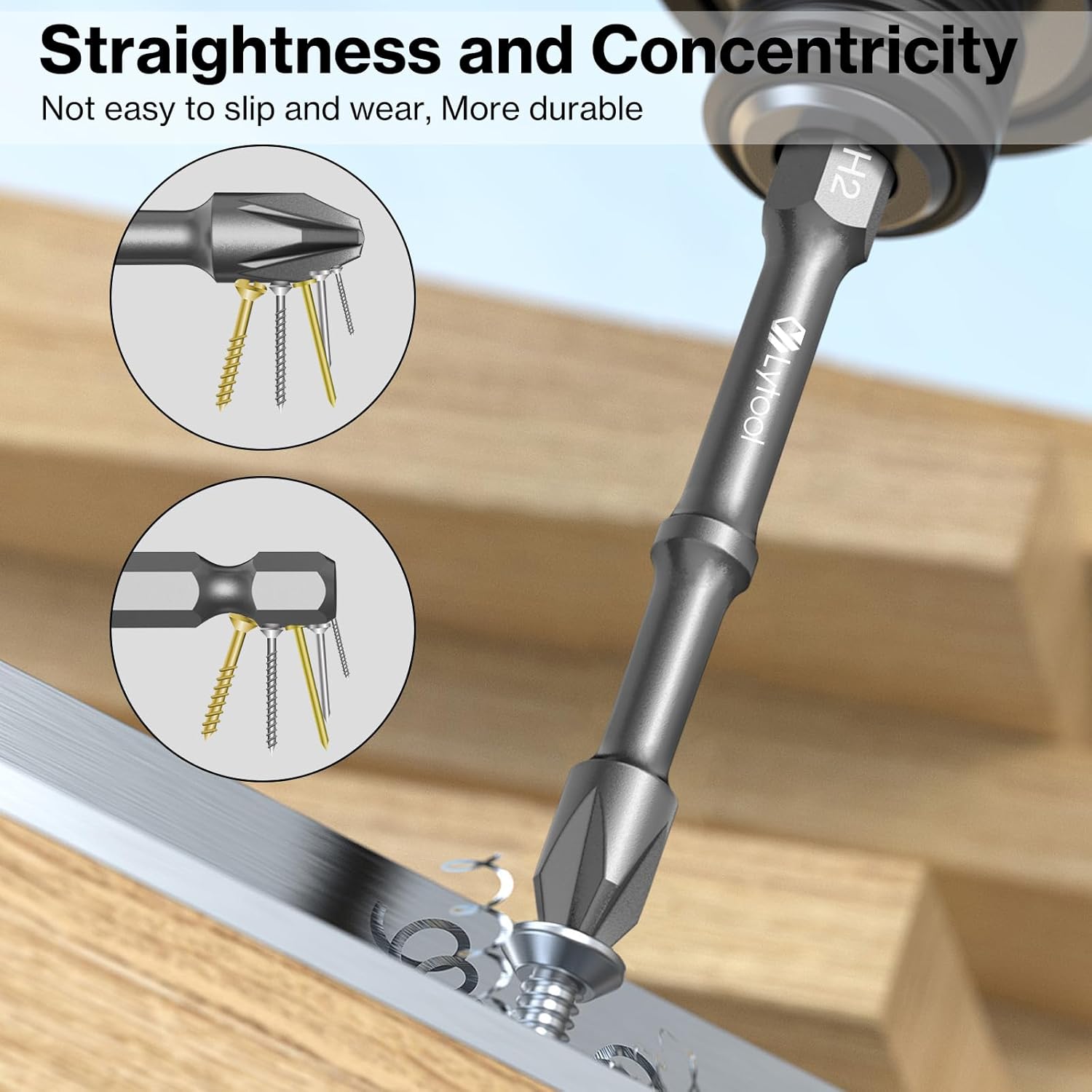 Electrician Magnetic Long Screwdriver Bit Set, 10PCS 1/4" Hex Shank D2 Steel, 110mm & 65mm Extended Anti-Slip Bits for Electrical Outlet, Junction Box, Circuit Breaker