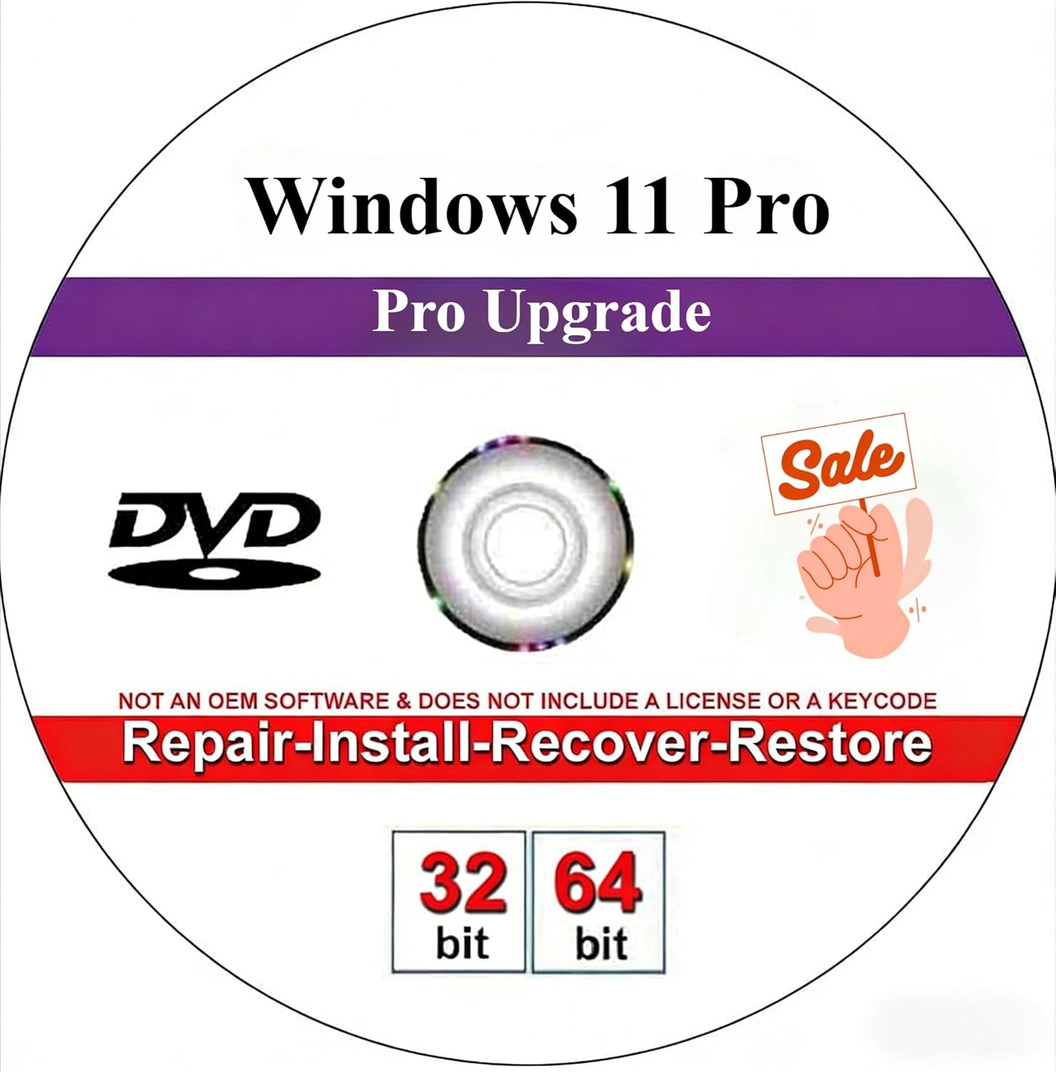 DVD For Windows 11 All Versions 64 bit. Recover, Restore, Repair Boot Disc, and Install to Factory Default - $10.99