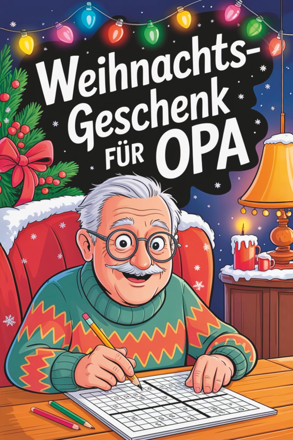 Weihnachtsgeschenk für Opa – Das witzige Rätsel- und Mitmachbuch mit Sudoku, Kreuzworträtseln, Wortsuchen & Ausmalbildern | Geschenke für Opa