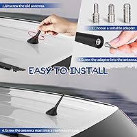 Vista 4 de Eightwood Antena corta para automóvil de 3.6 pulgadas, montaje en techo universal para vehículo, antena de radio AM FM, repuesto de mástil, antenas