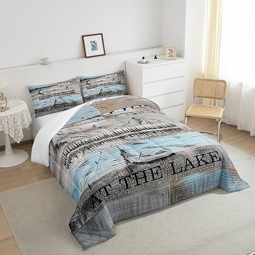 Miniatura 5 de Erosebridal Lake House - Juego de edredón de tamaño Queen, juego de ropa de cama rústica para niños, adolescentes, adultos, mujeres, juegos de