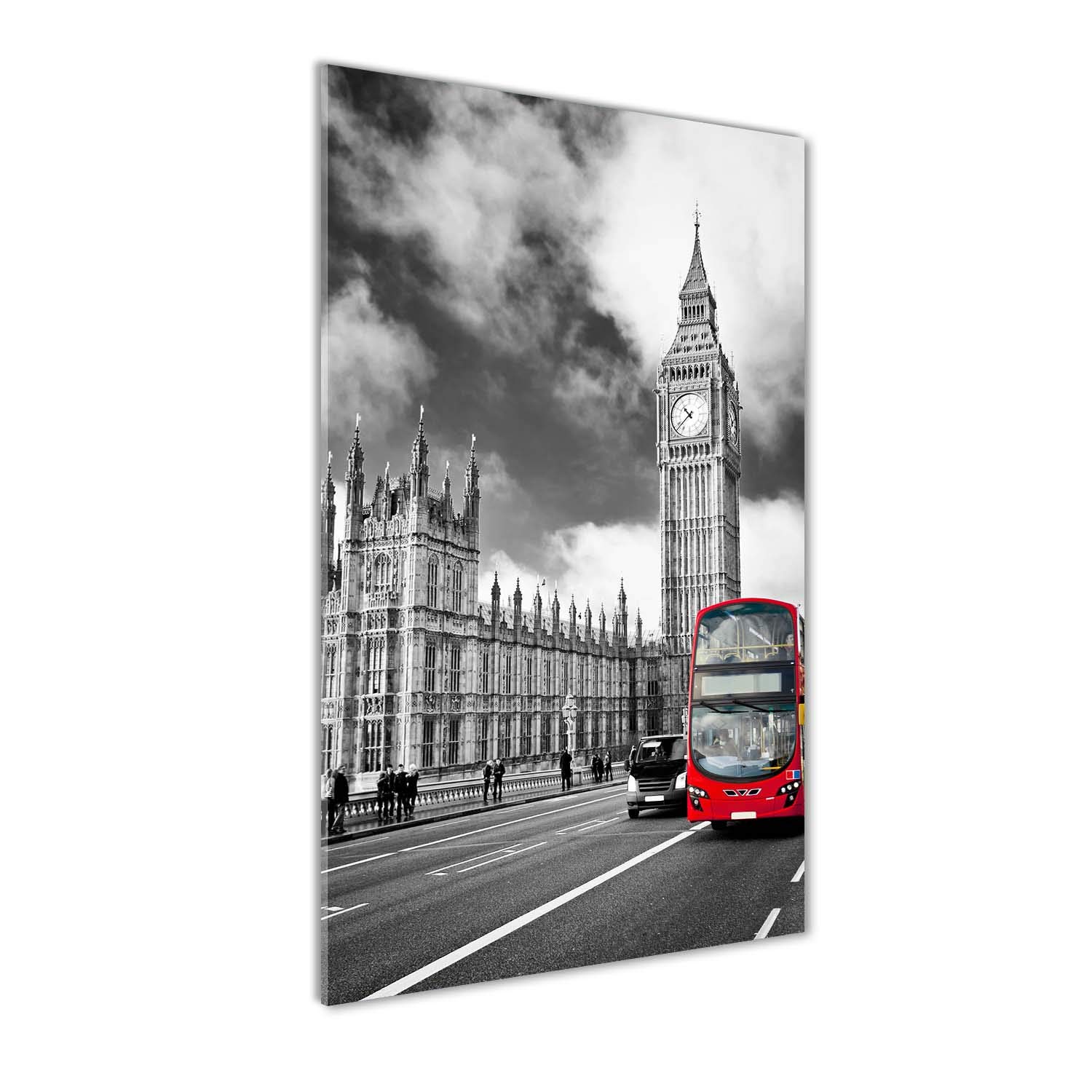 Photo sur verre Big Ben Londres tableau panoramique rouge cuisine salon 50x100