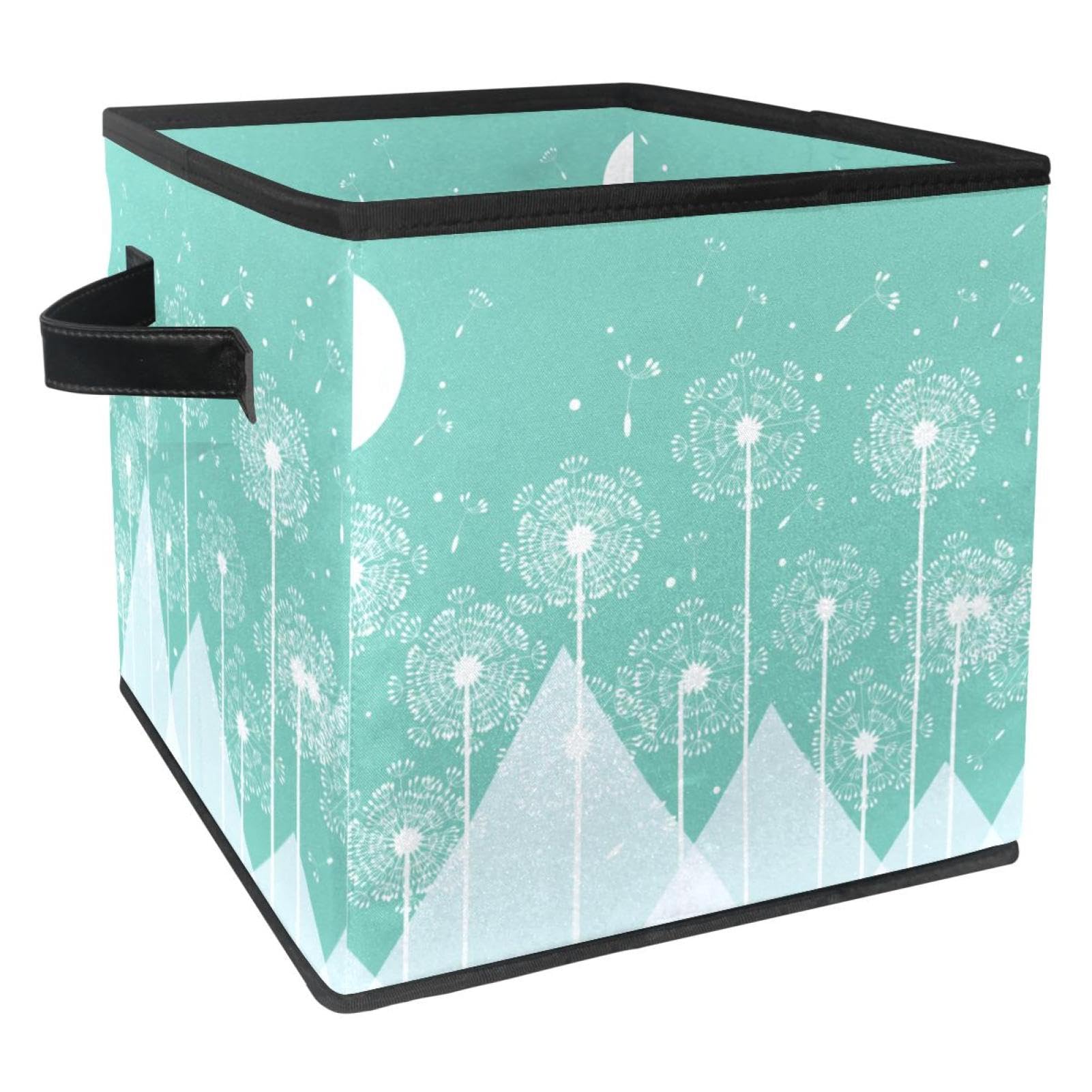 Boîte de rangement pliable cube en tissu Mint Blowball pour placard et chambre