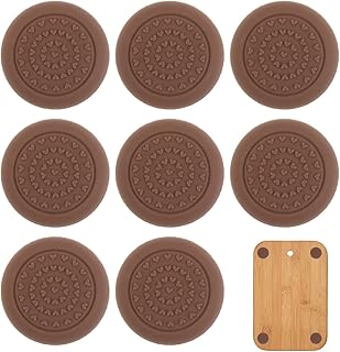 Anti-Slip Rubber Feet for Cutting Board, Self-Adhesive Cutting Board Feet Non Slip Rubber Bumper Pads Shock-Absorbent, Noise-Reducing, Waterproof Stabilizer Pads, 8 Pack (Brown, 1.18 x 1.18inch)