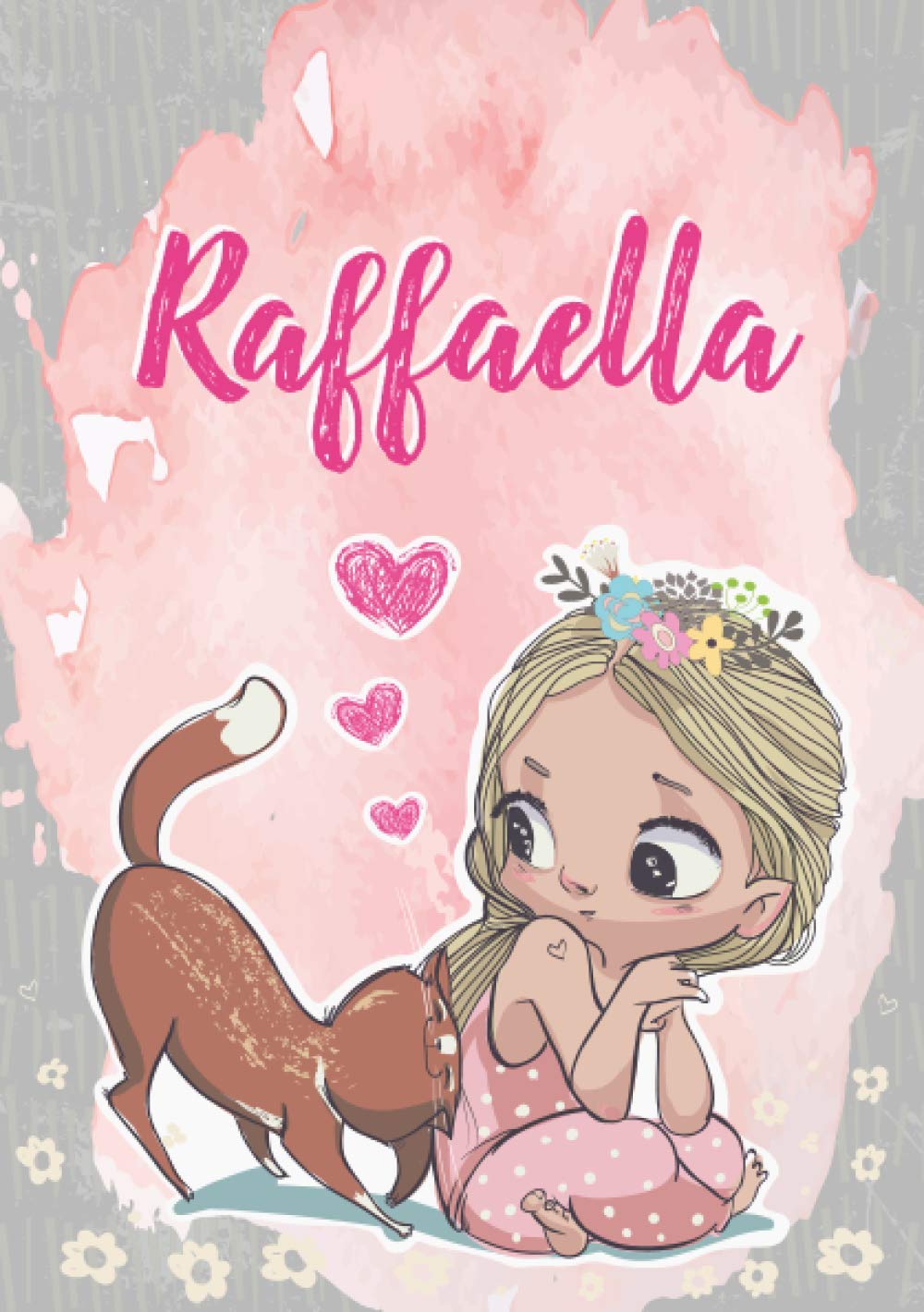 Raffaella: Taccuino A5 | Nome personalizzato Raffaella | Regalo di compleanno per moglie, figlia, sorella, mamma | Design: gatto | 120 pagine a righe, piccolo formato A5 (14.8 x 21 cm)