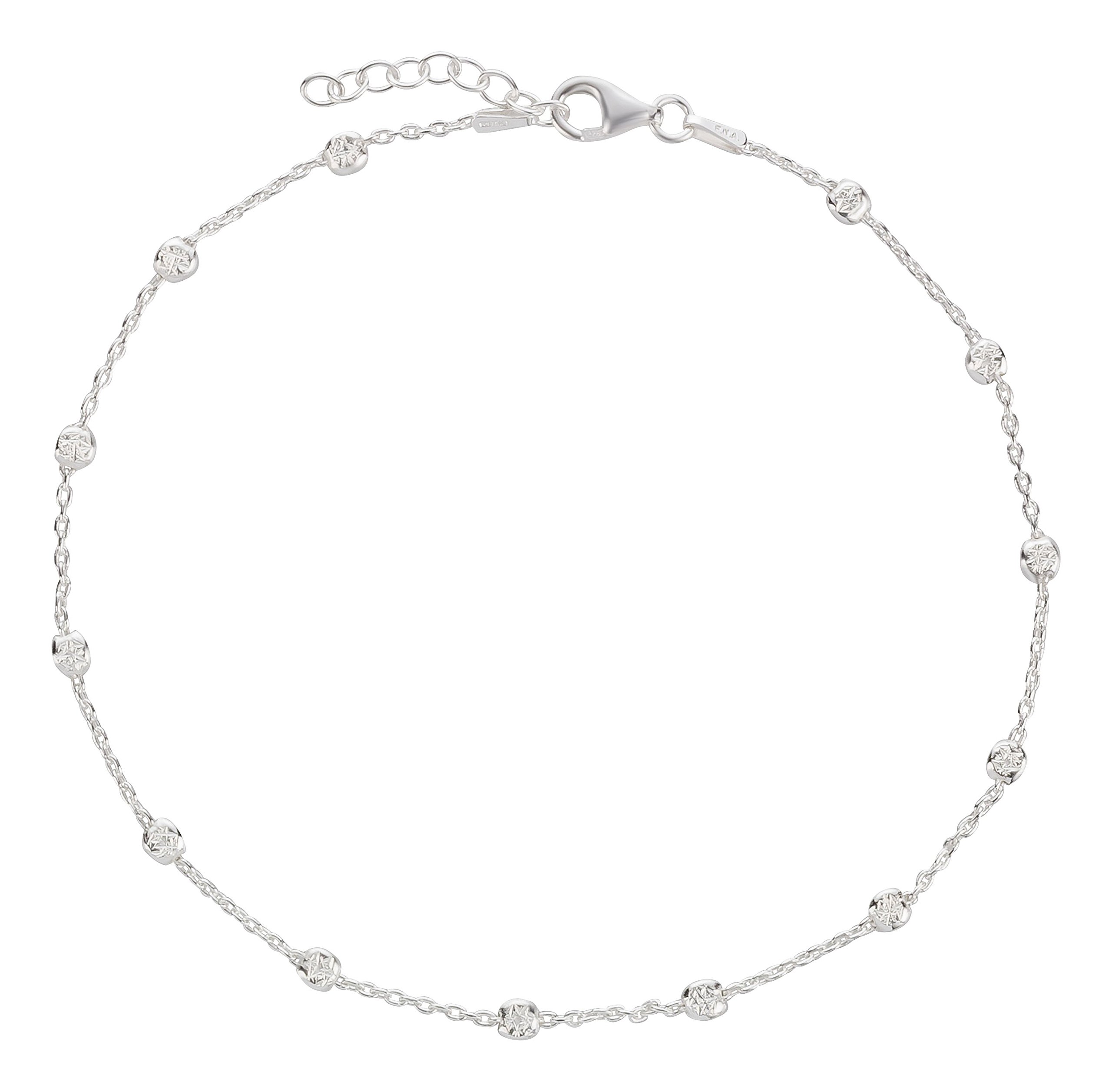 Chaine De Cheville Argent Sterling 925 - Modèle 63, Réglable 22-25 Cm