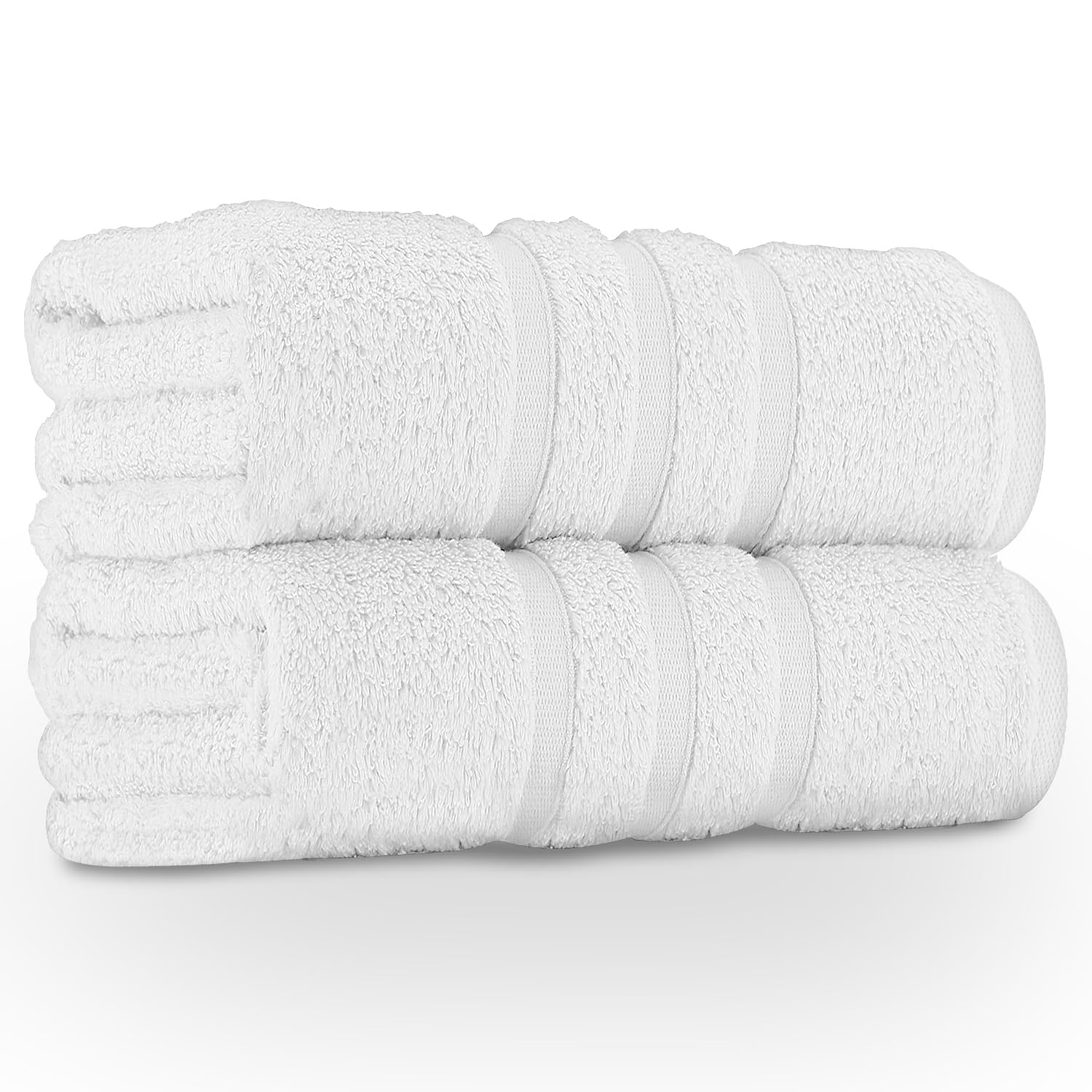 GC GAVENO CAVAILIA Pack of 2, 550 GSM Hand Towels For Bathroom, Egyptian Cotton Towel Bale For Spa & Guest Gym Towels Set, Absorbent & Washable Bathroom Towels - White
