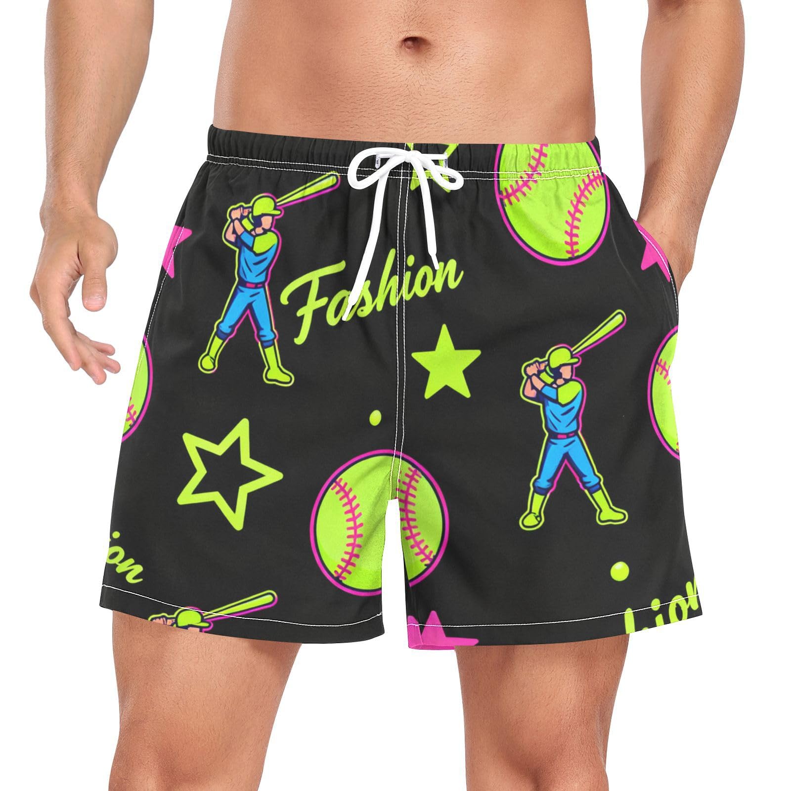 Pantalones cortos de secado rápido verde y negro para hombre 8