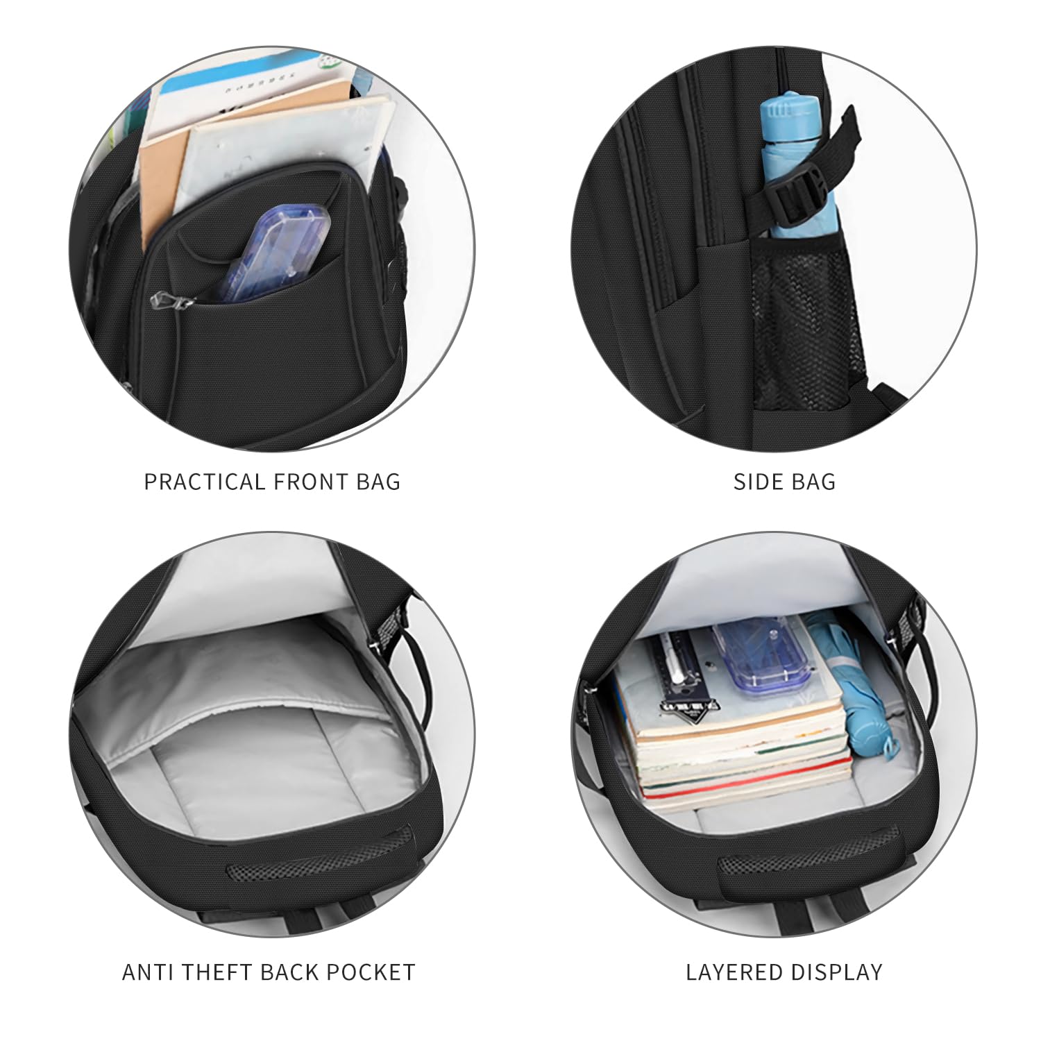 Zaini casual leggeri per ragazzi e ragazze, borse per libri scolastici, zaino per laptop da 15 ", borsa da viaggio