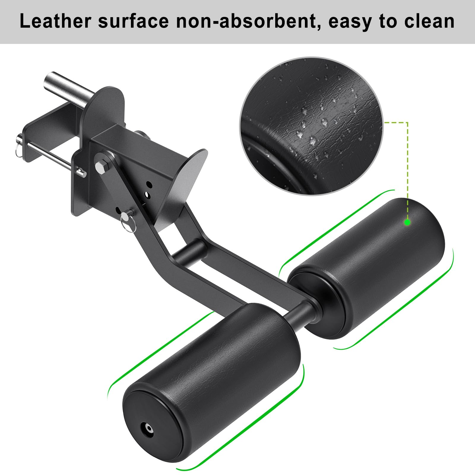 Nordic - Accesorio de rizo de isquiotibiales para rack de alimentación de 7.6 x 7.6 cm con agujero de 2.5 cm o 5/20.3 cm, sujeción de pierna ajustable de 6 alturas con superficie de cuero