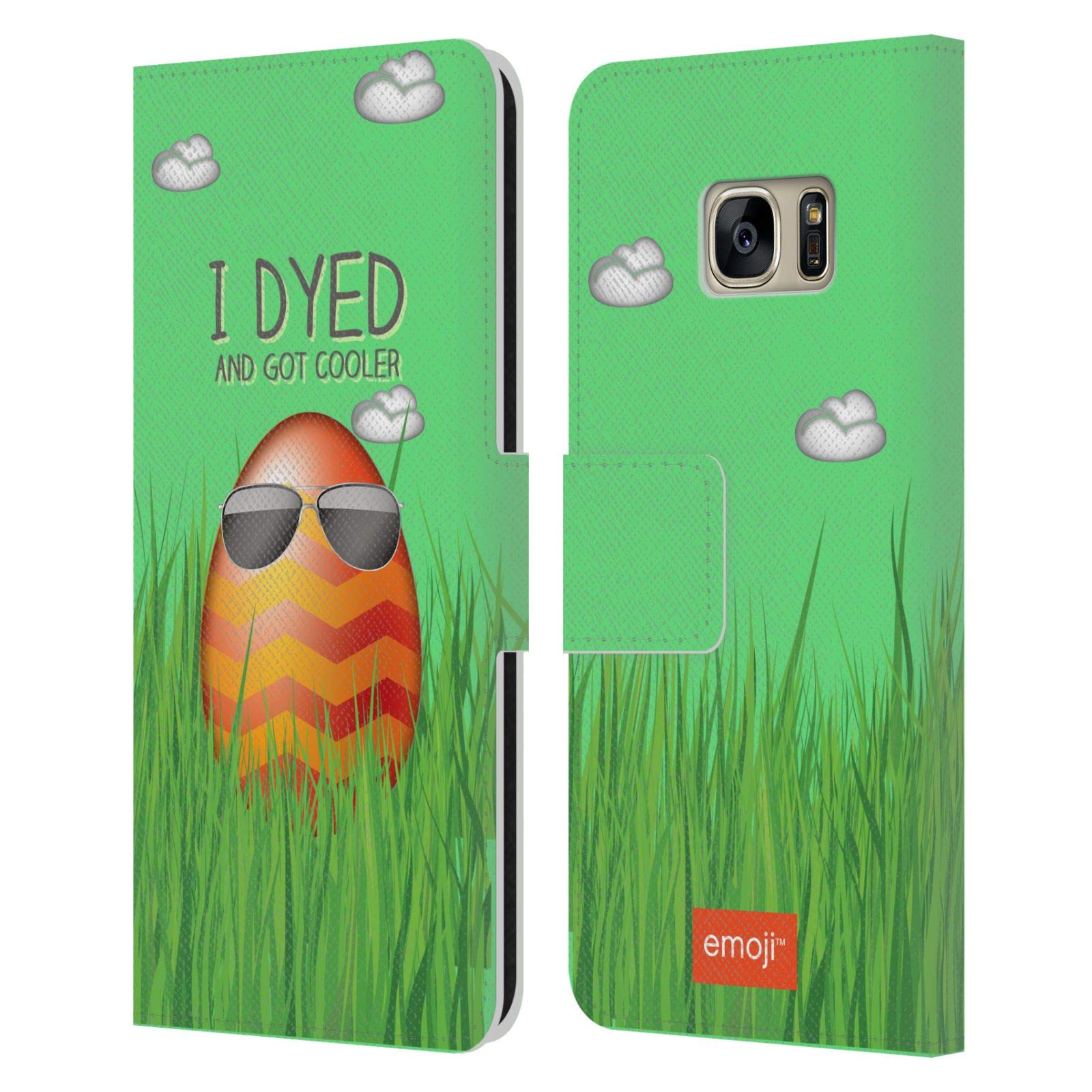 Head Case Designs Officially Licensed Emoji® Cooler Easter Leather Book Wallet Case Cover Compatible with Samsung Galaxy S7
