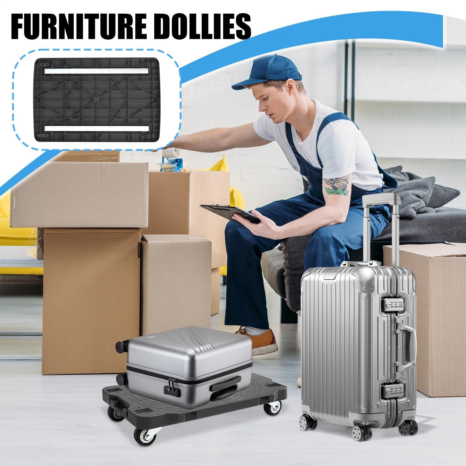 Carrello Per Trasporto Mobili E Spostamento Attrezzo Espandibile Per | Carrello Con Ruote Per Il Trasporto Per Shopping, Viaggi, Casa, Campeggio E Magazzino