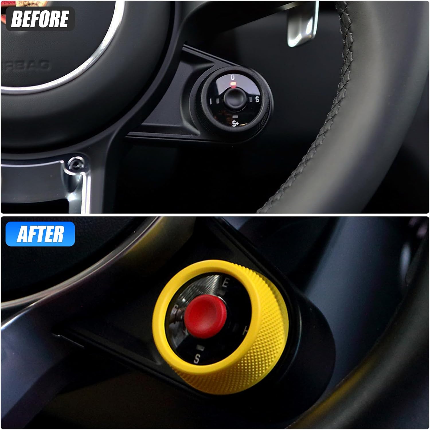 Steering Wheel Driving Mode knob Decorative Cover Compatible with Porsche Cayenne 2017-2023 Panamera 2017-2020 Macan 2017-2021 718 2016-2023 911 2017-2019 ForPorsche 9Y0 971.1 95B.1 982 991.2 - Image 3