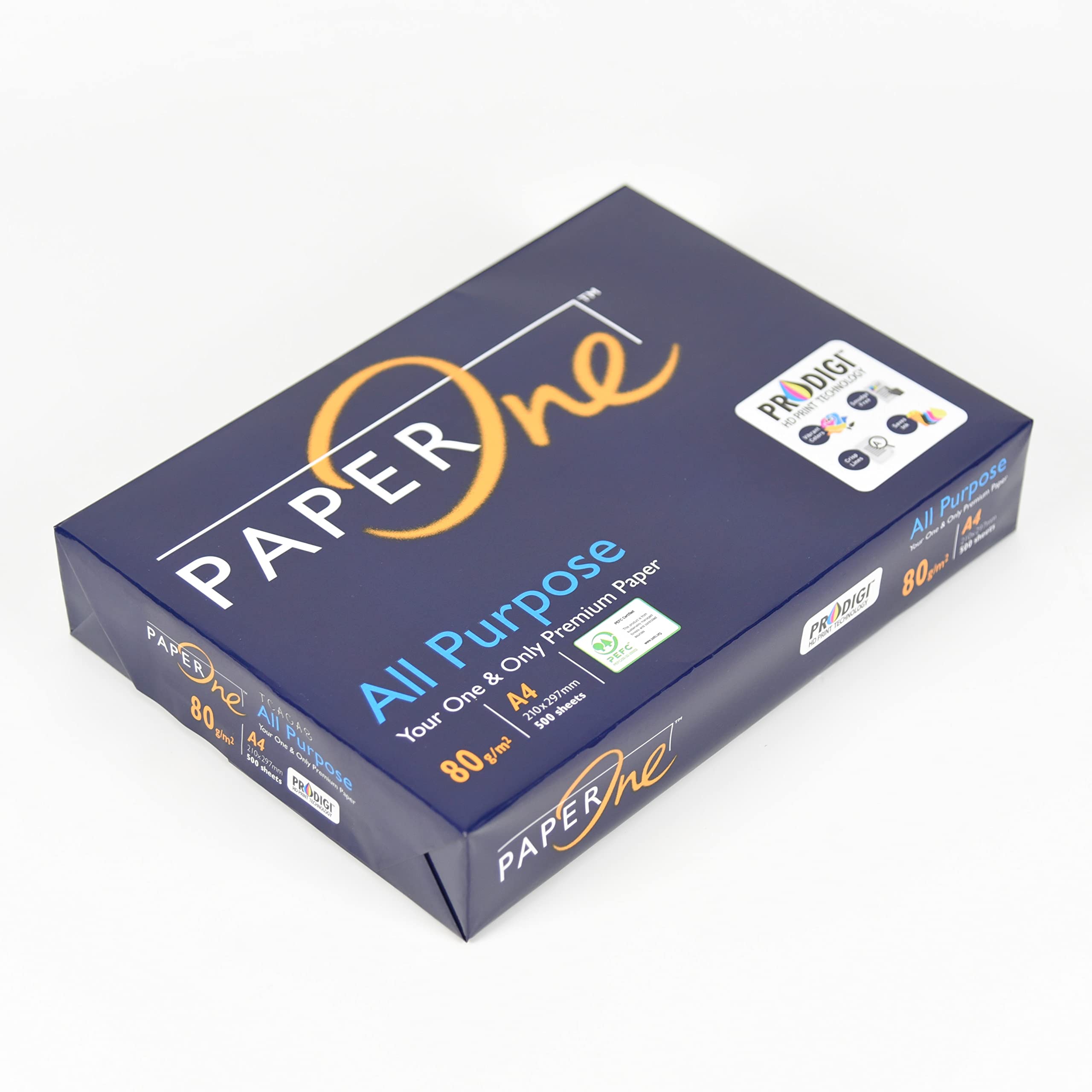 Paperone All Purpose carta Premium A4 21x29,7cm per ufficio, stampa e fotocopie - Formato A4-80 gr, Confezione da 20 risme da 500 Fogli PAPER ONE