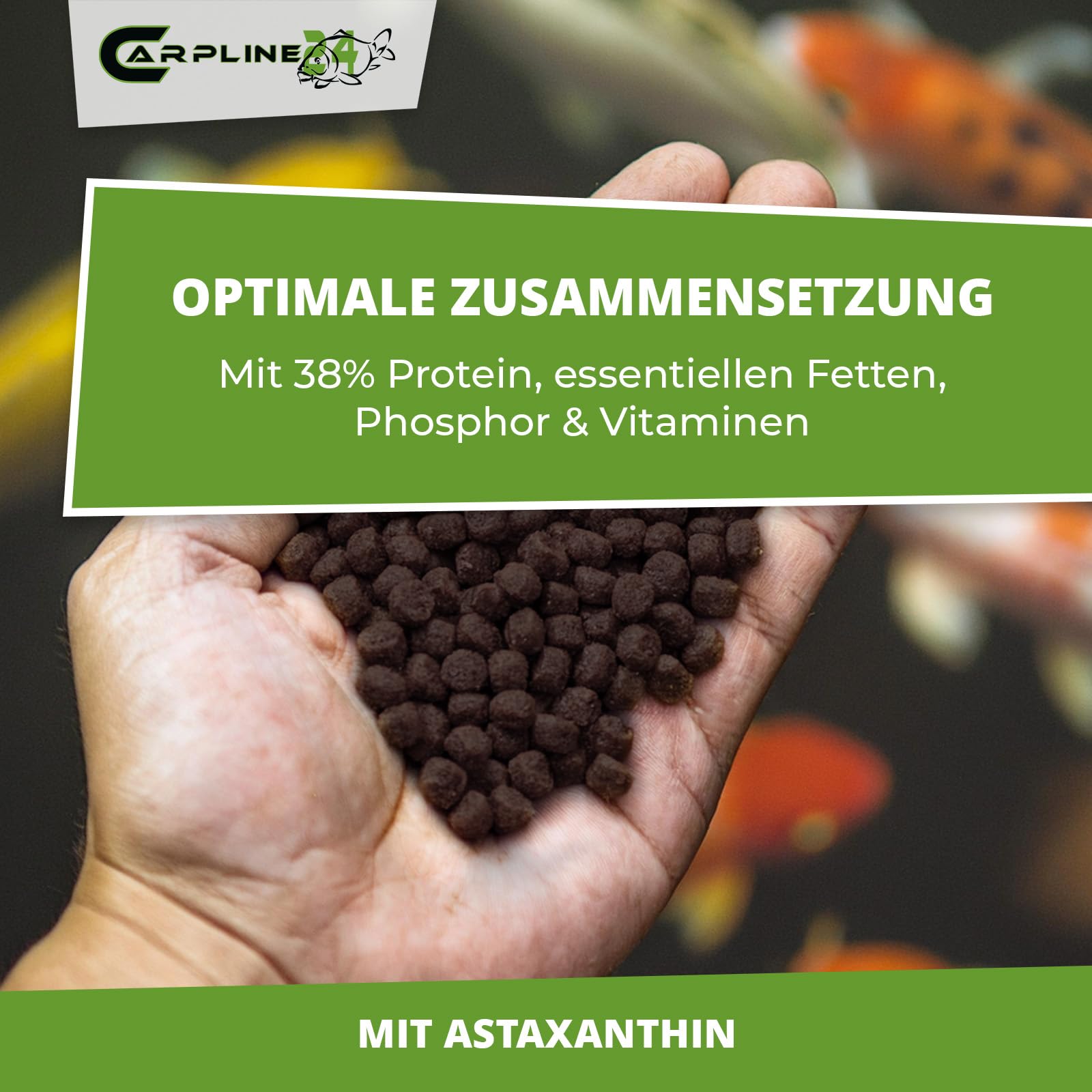 Eco Multi Koi Mix 15 kg 6 mm - Hochwertiges Koifutter mit Astaxanthin, Proteinreiches Fischfutter für Farbenprächtige Teichfische