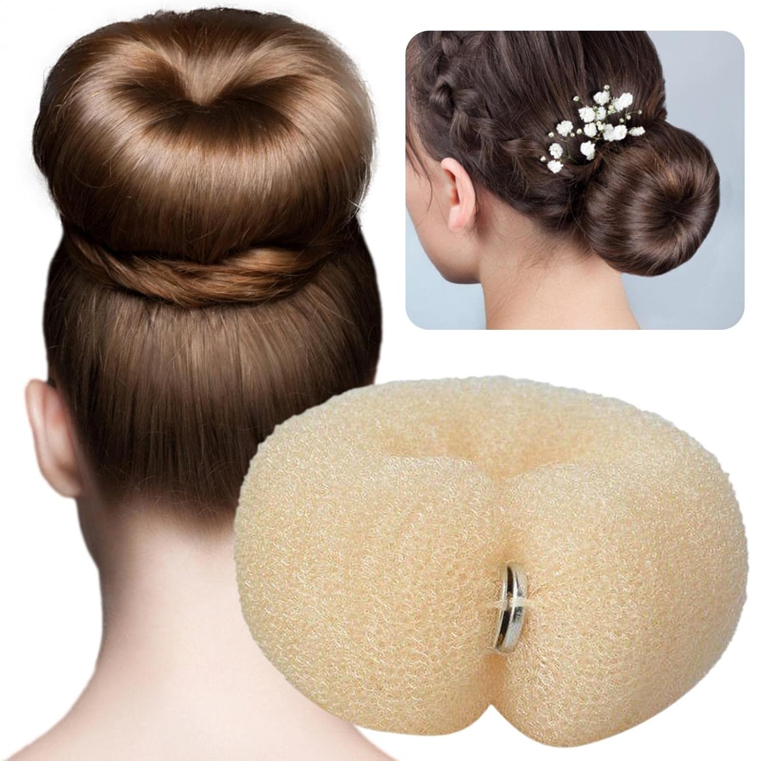 ZITIANY Donut Hair Bun Maker, DIY Hair Foam Ring Shaper Snap, New Roll Tool Hair Ring, Small Round Bun Head Hair Maker For Women : Beauty & Personal Care