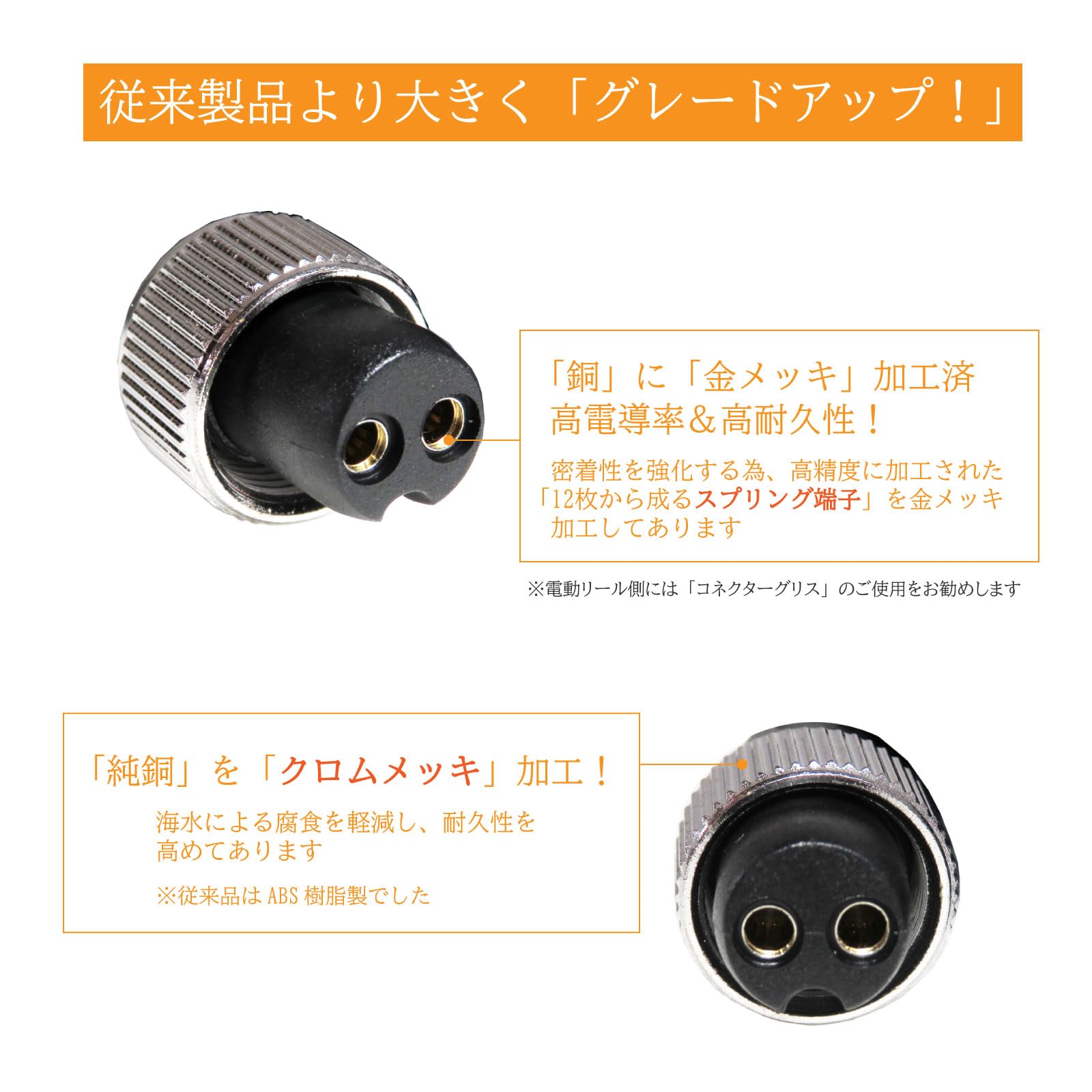 Amazon | グレードアップ版！ 電動リール・バッテリー接続用 2芯