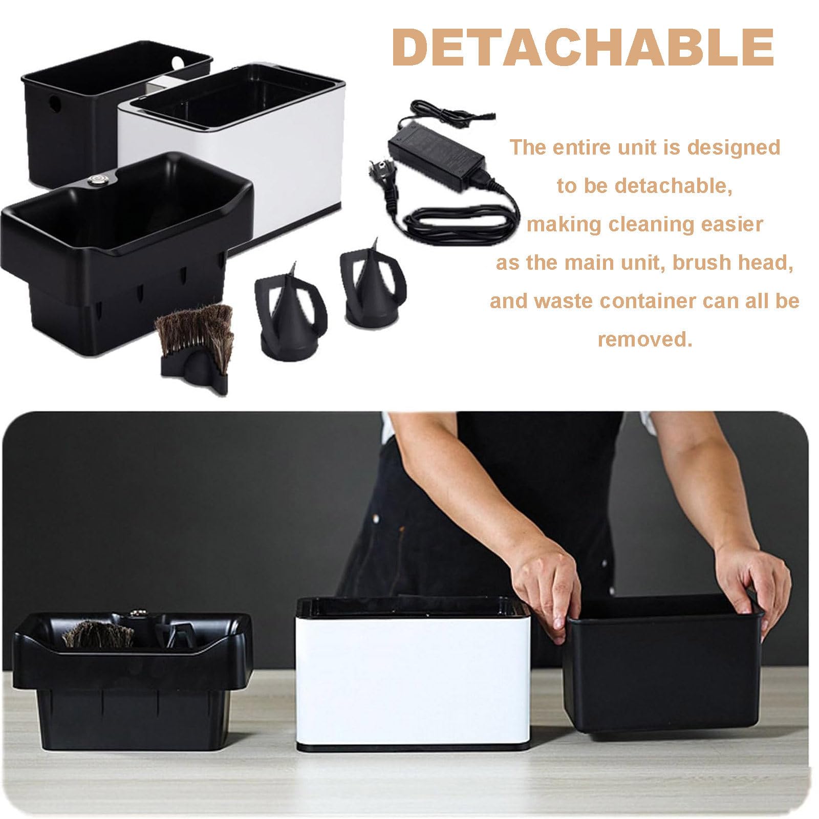 Caja eléctrica de café expreso, máquina automática de limpieza de suelo con 2 raspadores y 2 cabezales de cepillo para uso doméstico, cafetería y restaurante