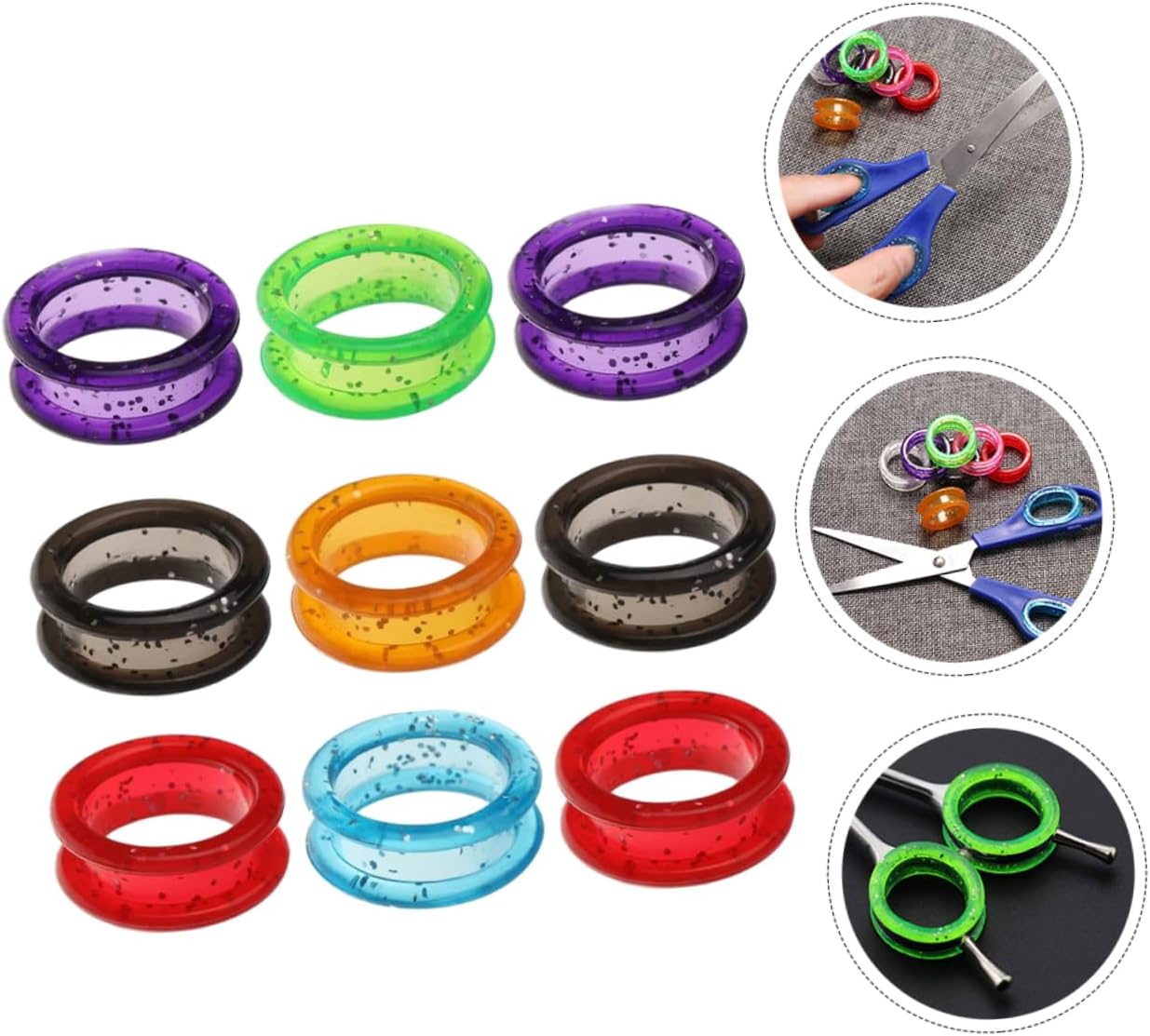 Kisangel 36pcs Scissor Finger Protective Ring Slip Silicone Handheld Ring Cover for Hairdressers Pet Salons image 5