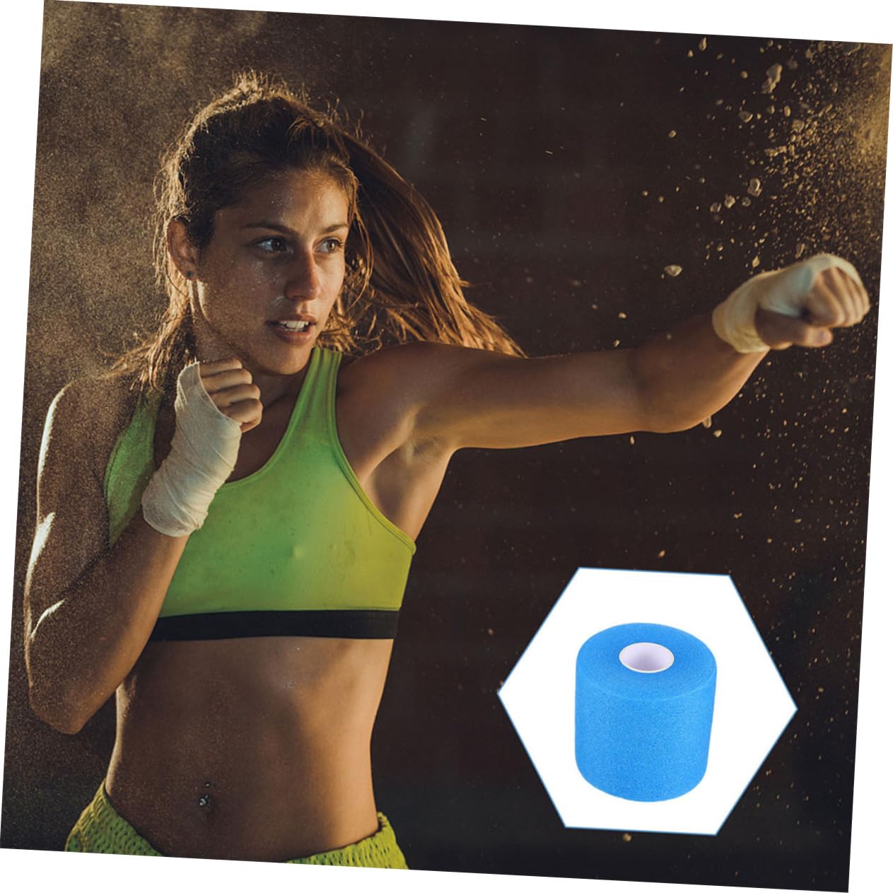 Kisangel Tragbares Athletentape Schneidbares Sporttape Sport-armbänder Atmungsaktives Sporttape Sportband Gelenkschutzbandagen Sport-vorband Fußballband Schwamm Blue