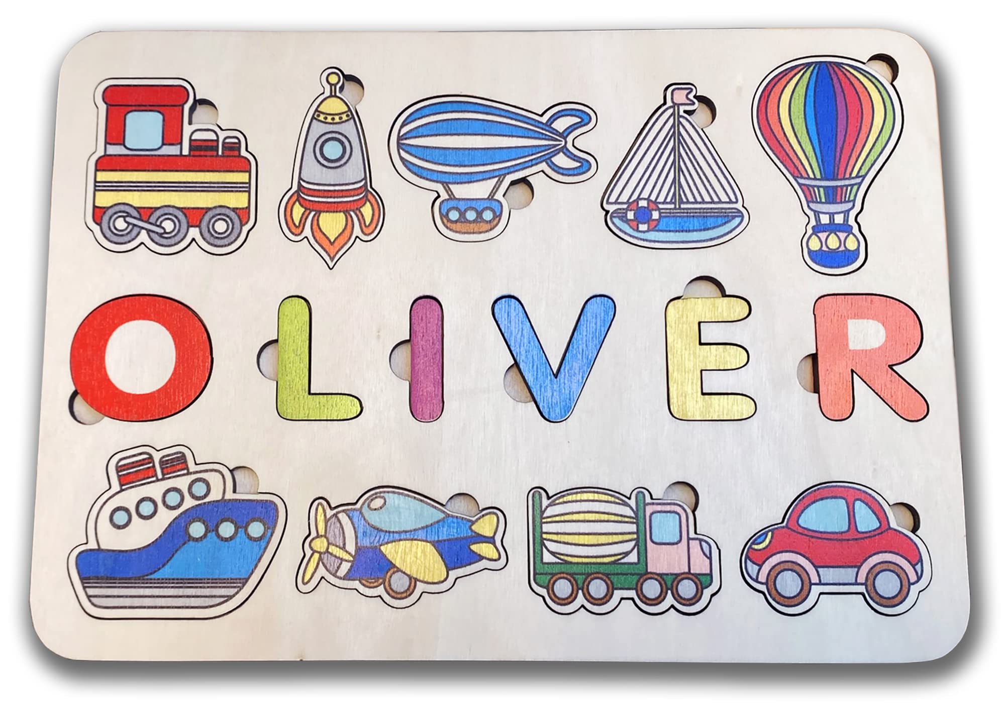 Wooden Name Puzzle Personalized for Toddler Christmas Gifts First Birthday Girl or Boy