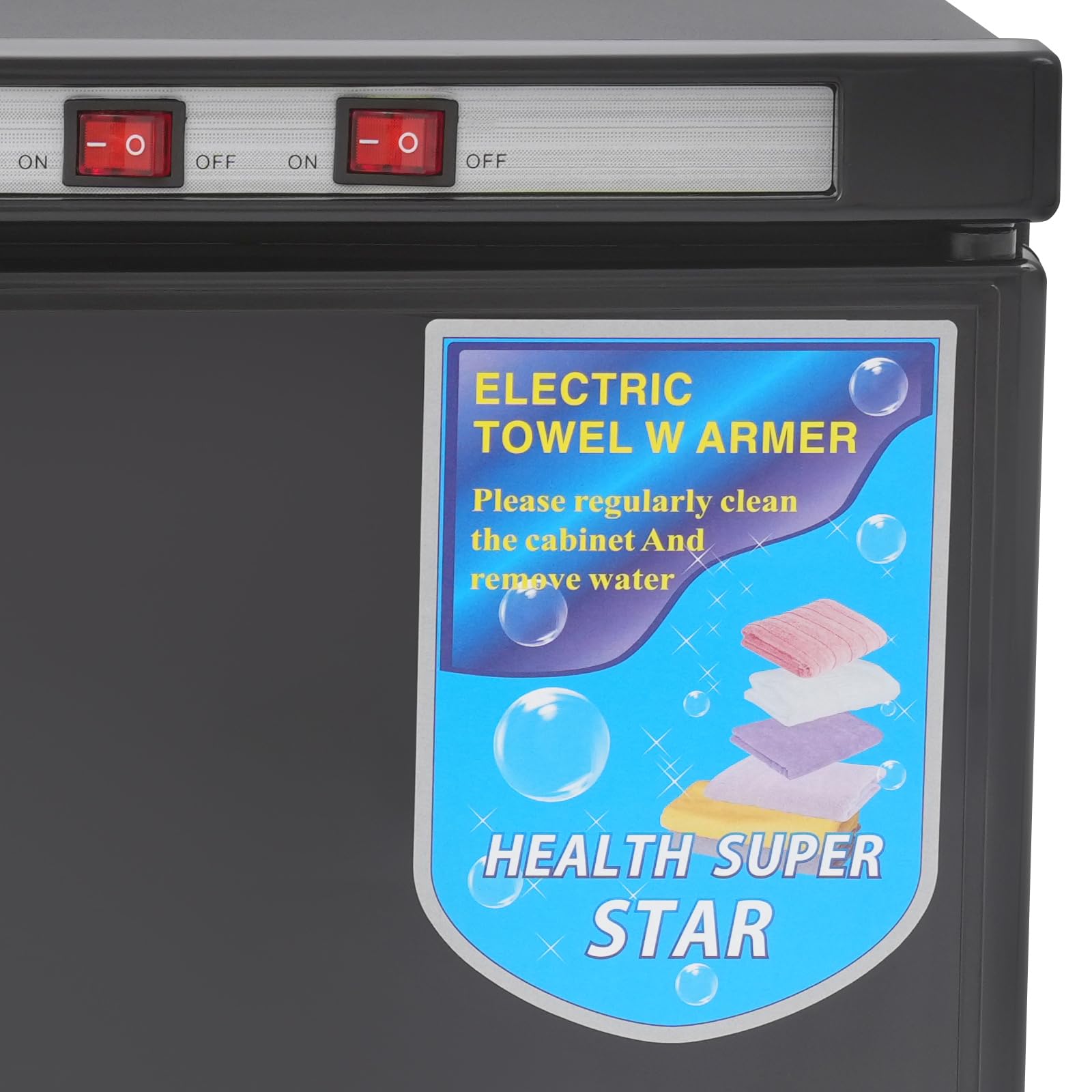 Calentador de toallas, 25 L, esterilizador de toallas, armario de 206 W, esterilizador con estante de acero inoxidable, aproximadamente 20 toallas para salones, 45 x 39 x 30 cm (negro)