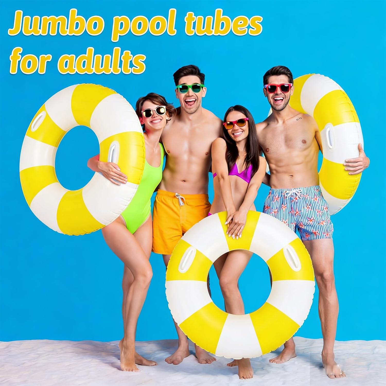 2 PCS Inflatable Pool Floats for Swimming Pool Party Lake Beach Adults - Floaties Pool Tubes Swim Rings Tubes Floaties for Beach Pool Party Decorations