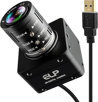 IFWTAER 12MP Industrial USB3.0 Camera,1080P@230fps High Frame Rate 4K@30fps UVC Camera,3.6-10mm Manual Zoom Lens,Plug and Play for Security Monitoring 3D Printing,Compatible with Windows Linux Mac