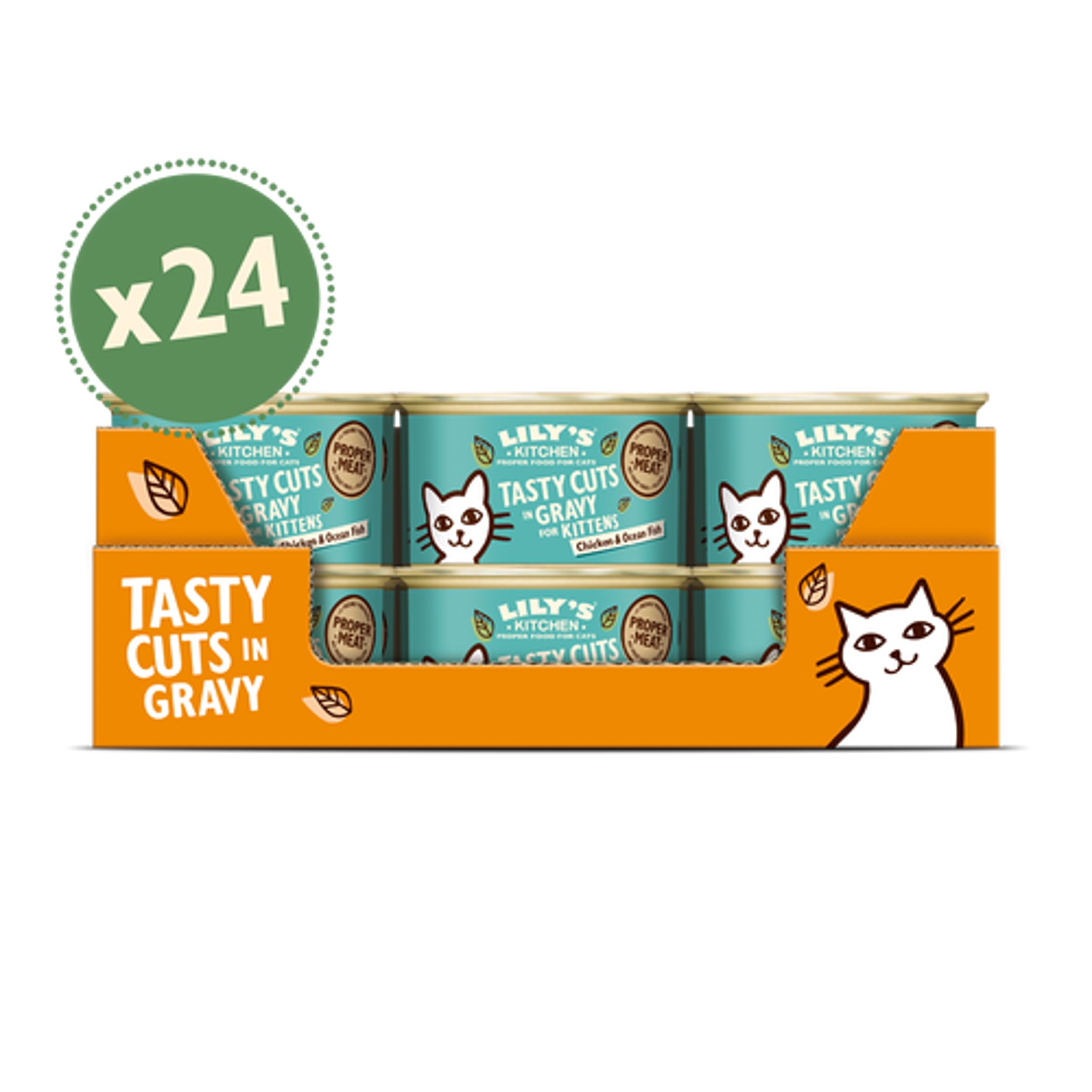 Lily's Kitchen Cibo Umido per Gattino 24 x Tins (85g) - Ricetta per gattino con pollo e pesce