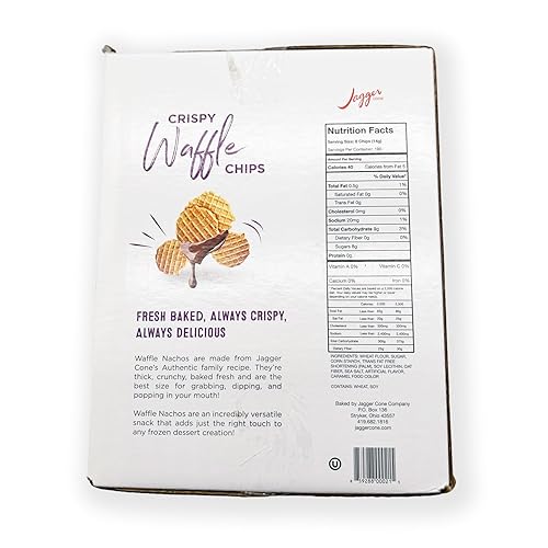 Miniatura 2 de Jagger Cone Company Nachos de waffle, chips crujientes de gofres para nachos de helado, salsa de canoli, fabricados en Estados Unidos, caja de 5.5