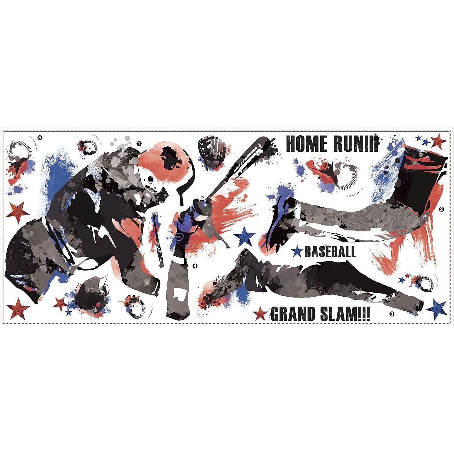 RoomMates Baseball Champion Giant Peel and Stick Wall Stickers - Image 3
