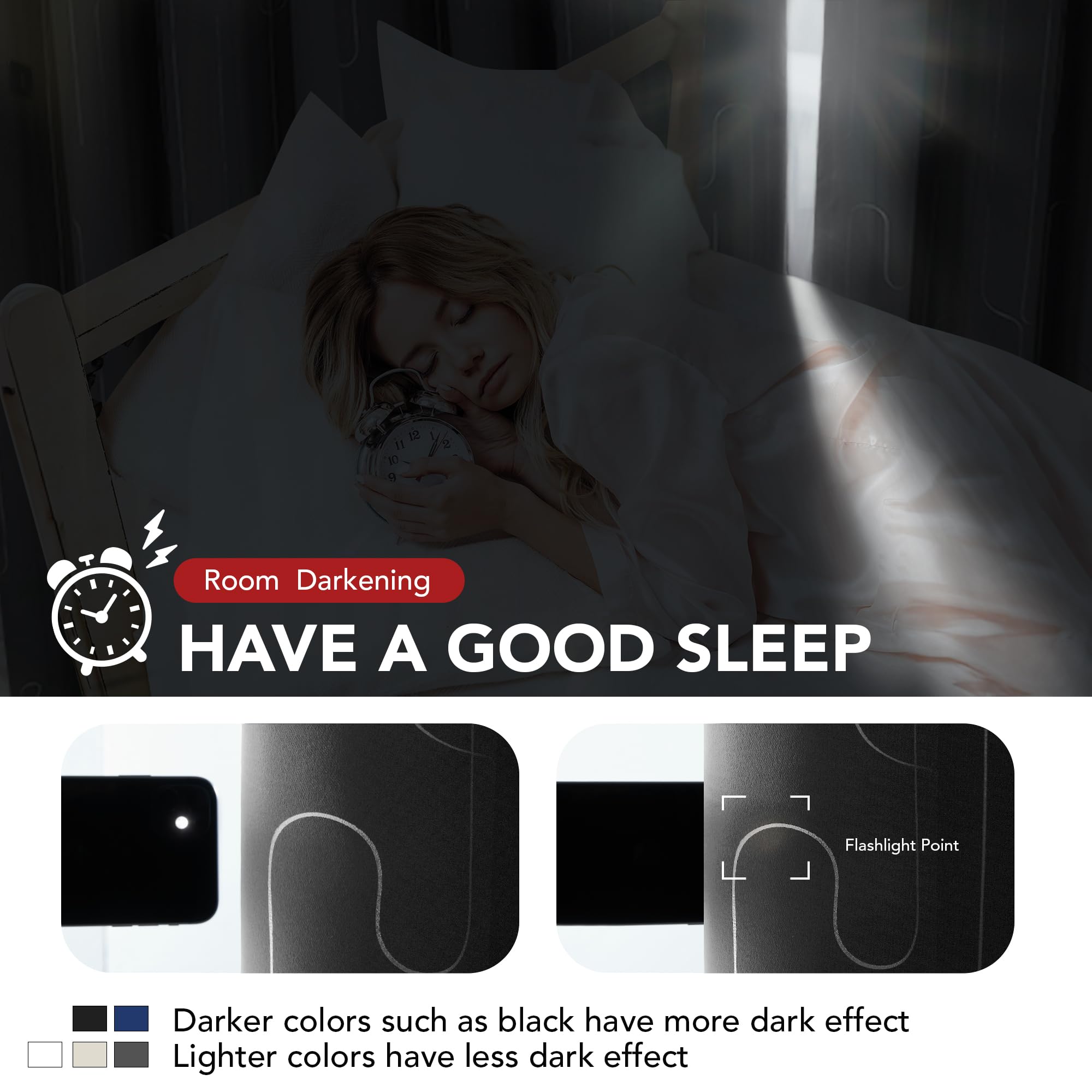 Deconovo Living Room Curtains - Grommet Curtains 84 Inches Long, Silver Line Printed Drapes, Room Darkening Curtains, (52W x 84L Inch, Grey, Pack of 2)