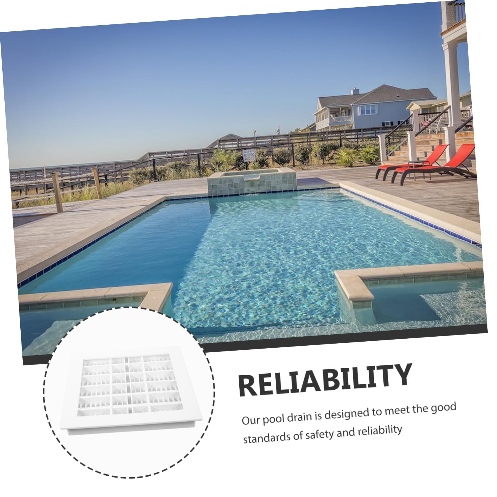 GALPADA Cubierta de Desagüe para Piscina de Plástico Resistente Tapa Cuadrada Reemplazable para Desagüe Principal Accesorio Seguro para Drenaje y Mantenimiento Fácil de Piscinas