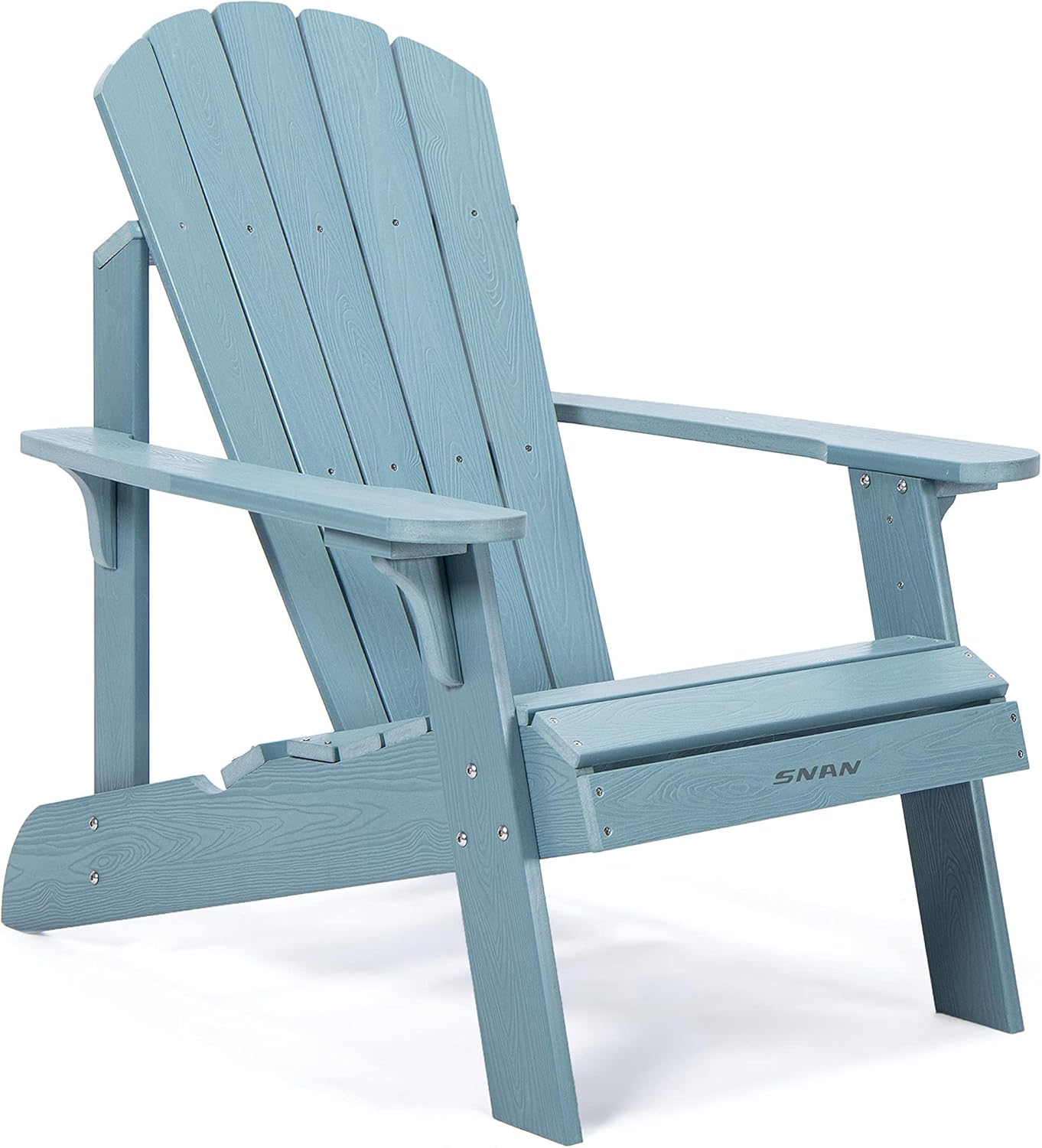 SNAN Oversized Adirondack Chair Weather Resistant, Fade-Resistant Poly Lumber Chair Widely Used in Outdoor&Indoor, Fire Pit, Deck, Garden, Pool,Upgrade with Curved Backrest &Rear Support (Blue)…