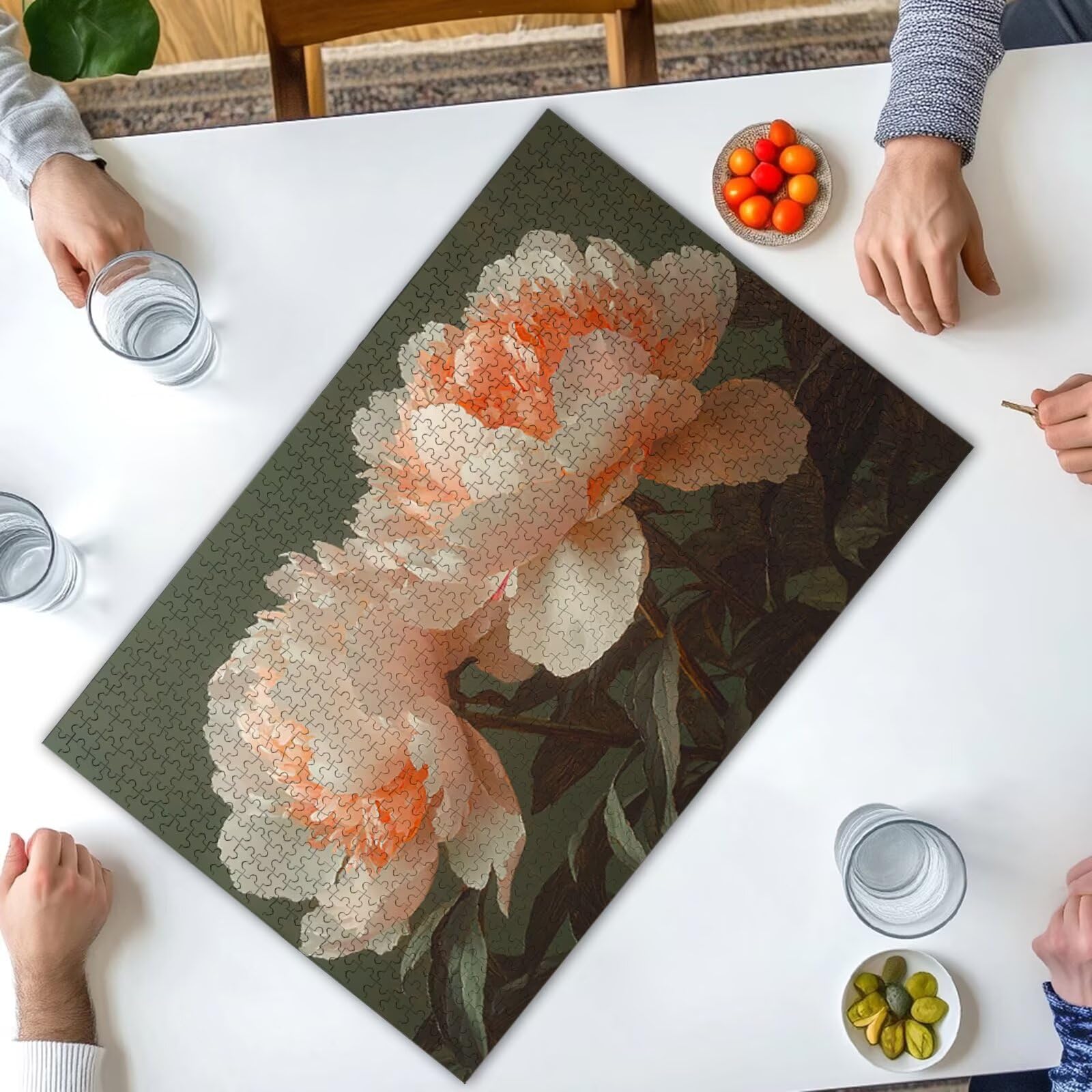 4000 puzzli dla dorosłych, kwiatowe puzzle dla dorosłych, 4000 sztuk, drewniane puzzle z kolorowym pudełkiem, rodzinne gry edukacyjne, prezenty dla kobiet, wystrój domu, motyw: (piwonia), -3768