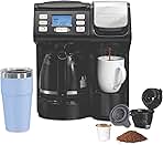 Hamilton Beach FlexBrew Trio 2-Way Coffee Maker, Compatible with K-Cup Pods or Grounds, Combo, Single Serve & Full 12c Pot, Black - Fast Brewing (49902)