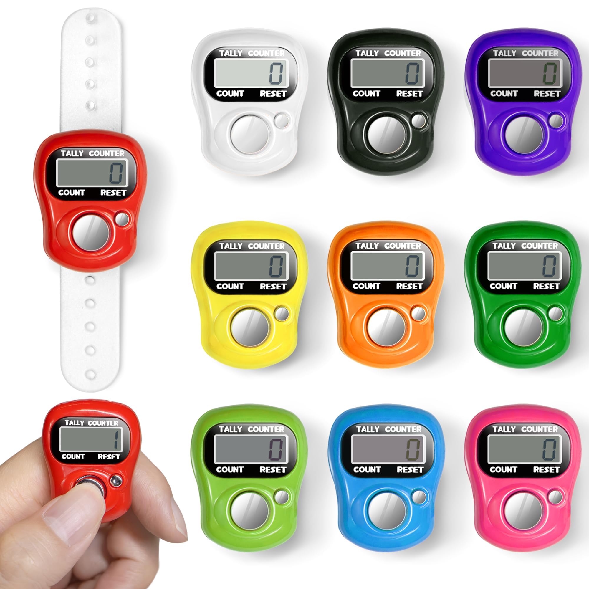 IPSA Finger Counter, Mini LCD Digital Display Hand Tally Counter 5-Digit Number Count Clicker, Resettable Counters Clickers for Knitting, Crochet, Coaching, Lap, Toddler & Fidget TC-1 (Set of 2)-image-18