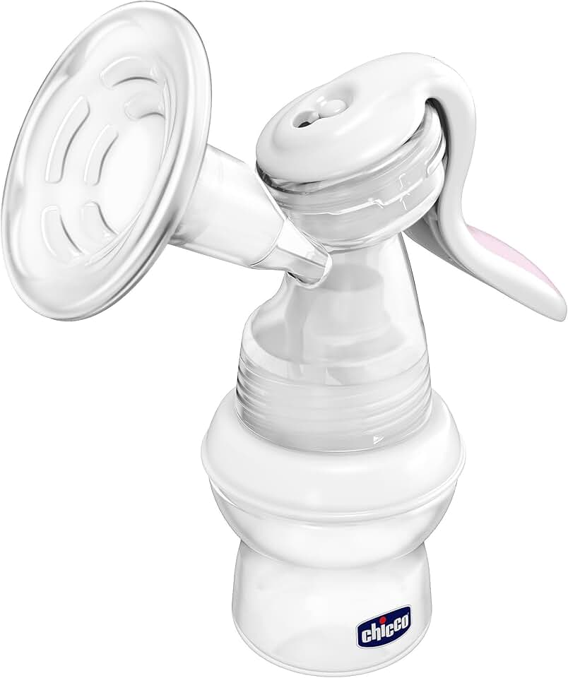 Bomba tira leite step up manual, Chicco, Branco/Rosa/Transparente, Variável (depende do tamanho de mamadeira que se acopla na bomba)