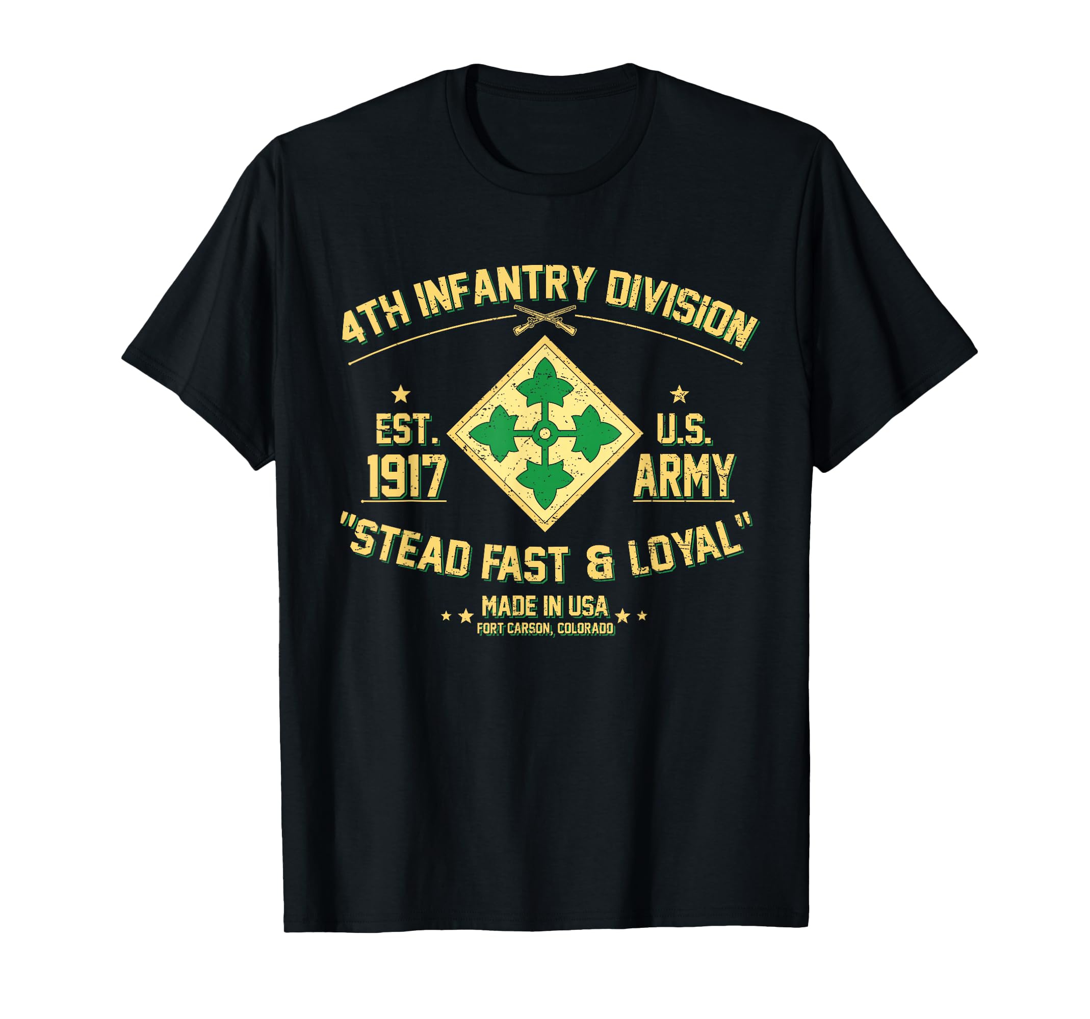 US Army 4th Infantry Division Veteran Stead Fast and Loyal T-Shirt