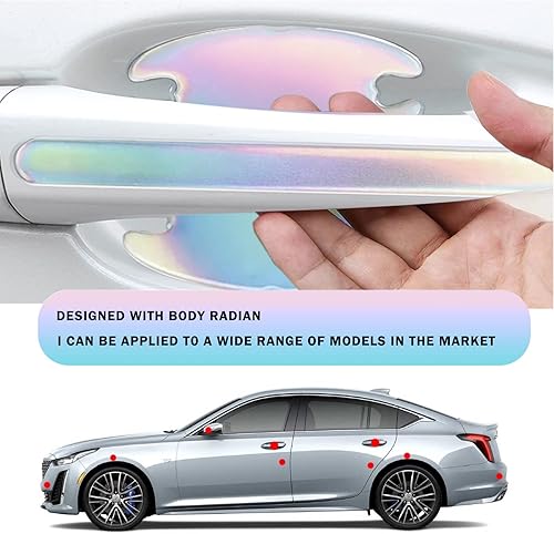 Vista 10 de TEMI 8 protectores transparentes 3D para manija de automóvil, película protectora de pintura transparente para cuenco de puerta, impermeable