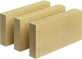 Fire Bricks, FireBrick, High Temperature Insulated Firebricks for Wood Stoves, Fireplaces, Size 9" X 4-1/2" X 1-1/4", Pack of 3, Wood Stove Bricks, Fireplace Brick