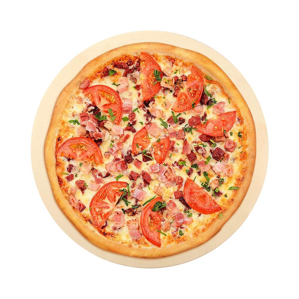 Dracarys - Piedras redondas de pizza de 38 cm para hornear y parrilla de horno de cerámica resistente, resistencia térmica a los golpes, perfecto para hornear pizza