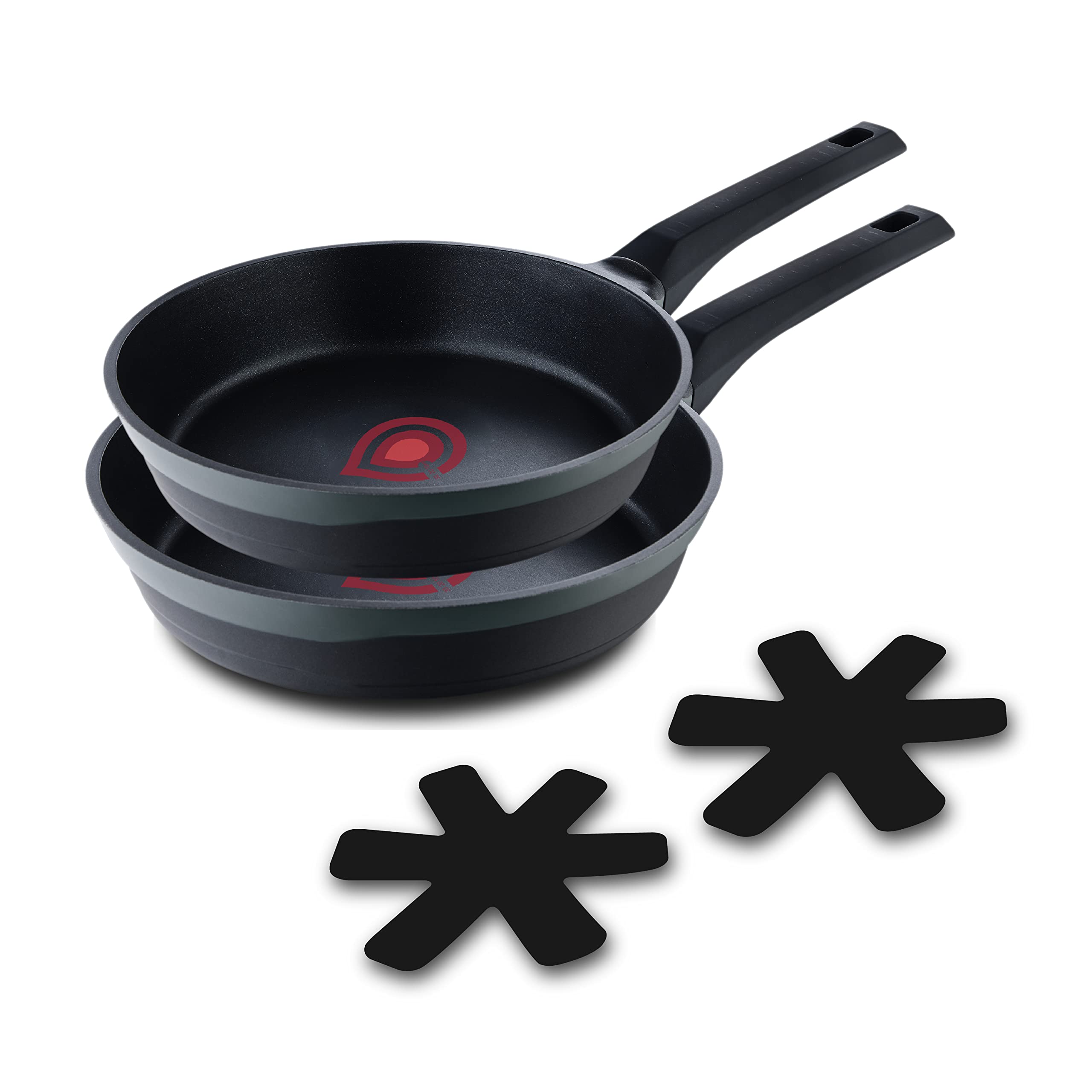 MasterPRO Gastro Reeco | Set di 2 padelle da 24 e 28 cm di diametro | Indicatore di temperatura | Alluminio fuso riciclato | Rivestimento antiaderente